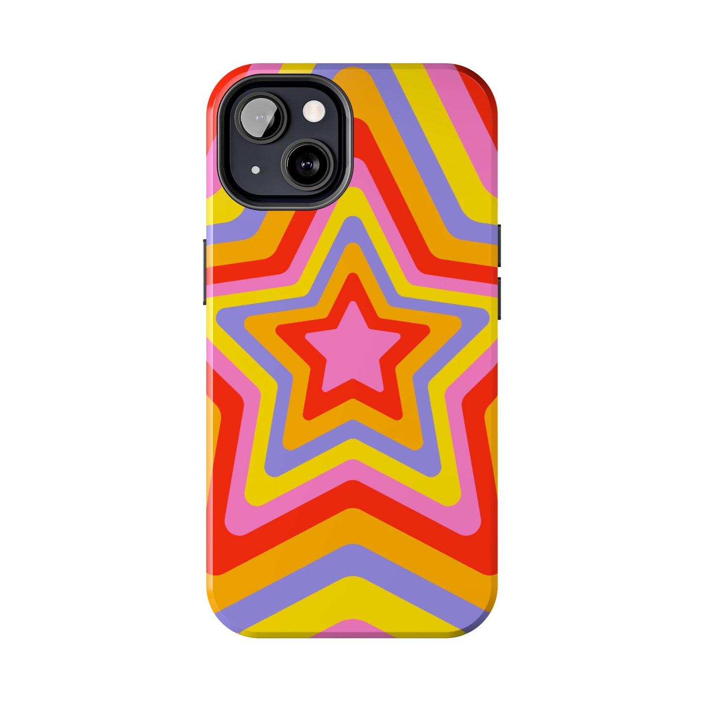 Colorful Star Pattern Tough Phone Cases | Durable Phone Cover, Unique Gifts, Trendy Accessories, Fun Tech Style