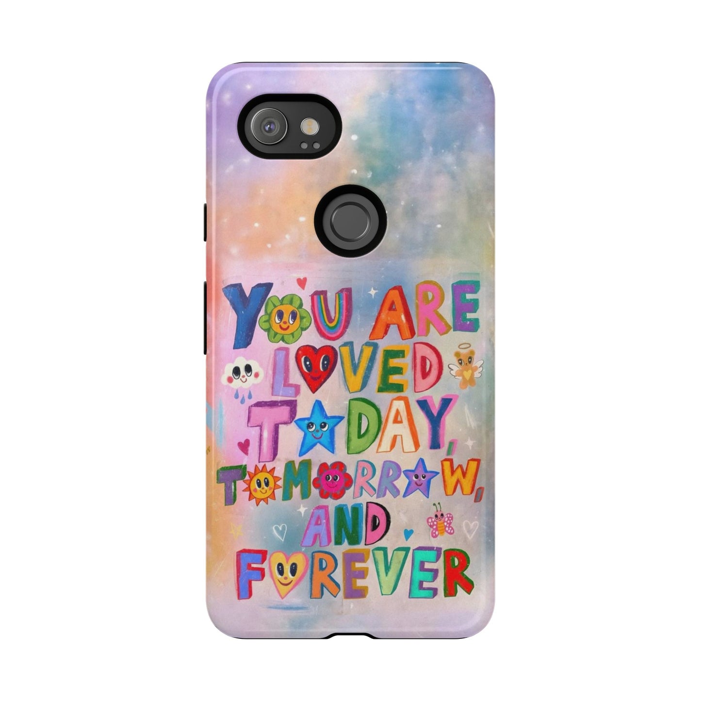 Colorful Phone Case with Positive Affirmations, Inspirational Phone Shell, Cute Gift for Teens, Motivational Tech Accessory, I Love You Case