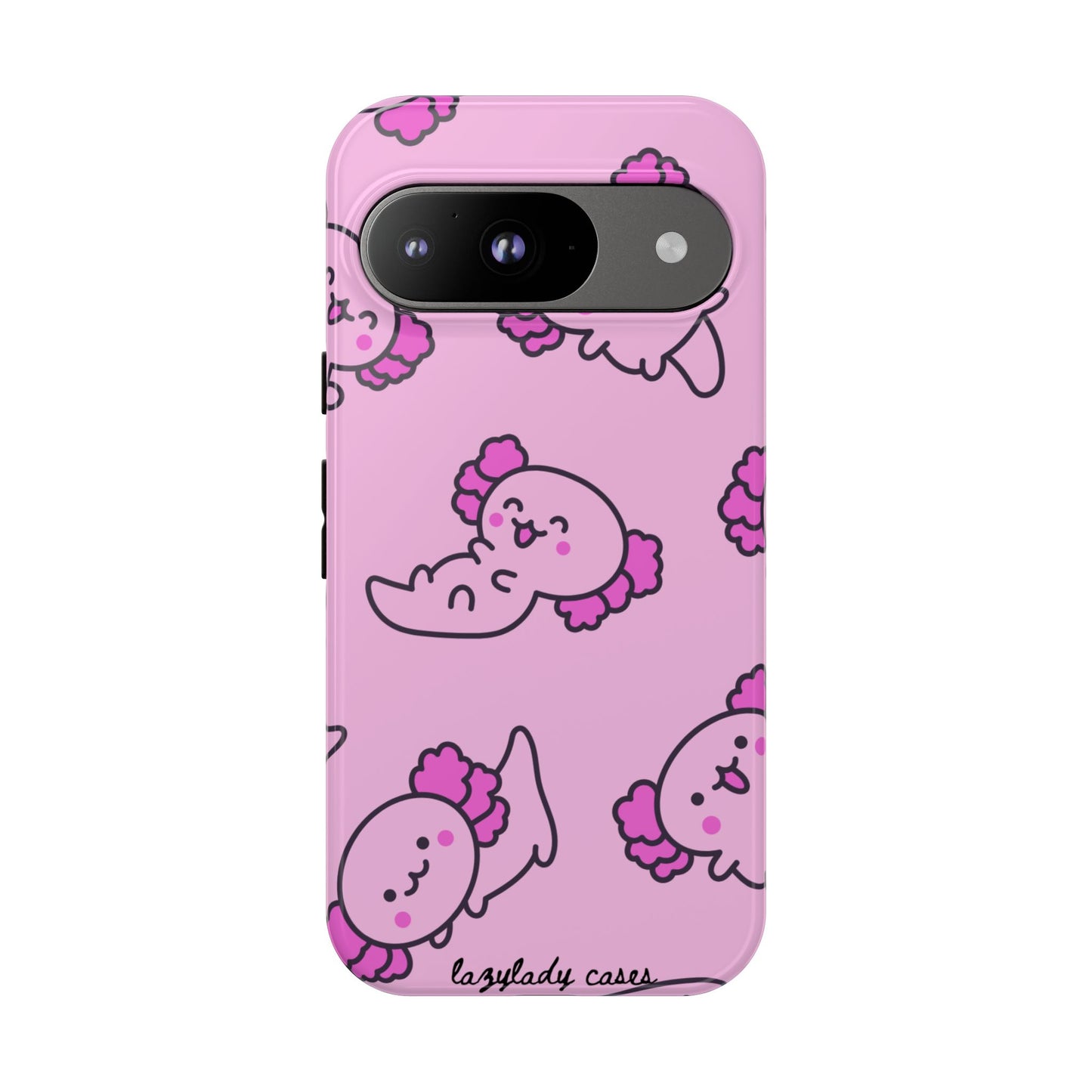 Cute Cartoon Axo Phone Case with Pink Sea Creatures Design