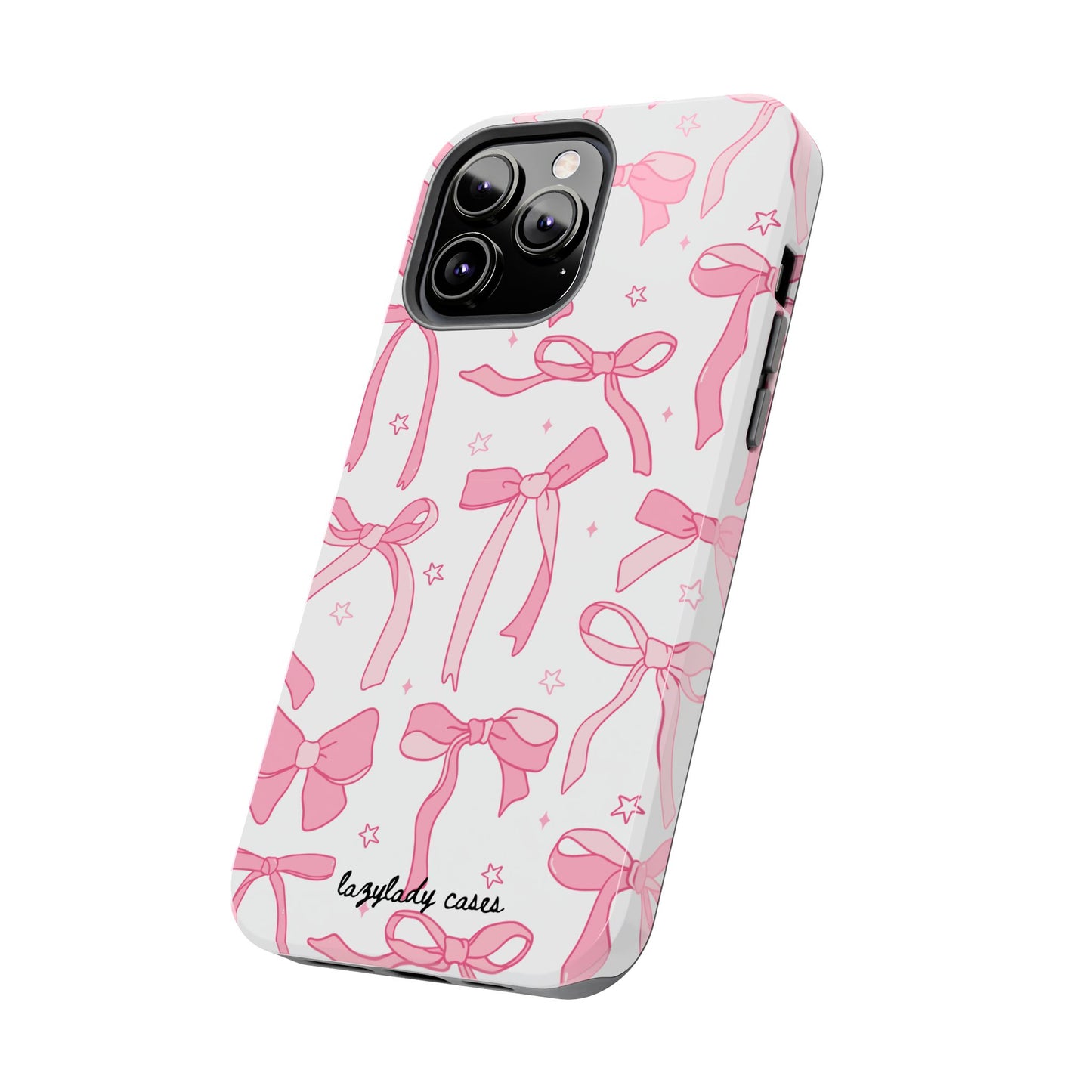 Cute Pink Bow Tough Phone Case - Stylish and Durable Protection
