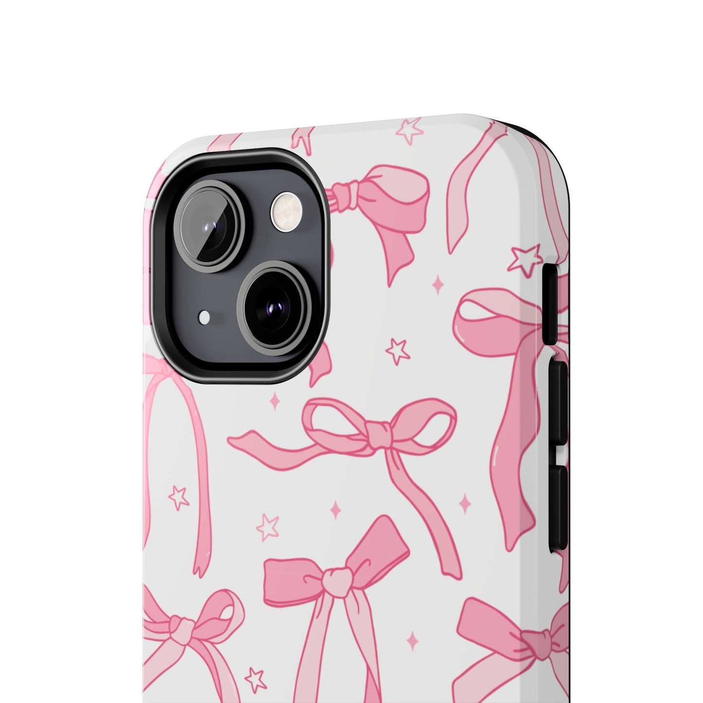 Cute Pink Bow Tough Phone Case - Stylish and Durable Protection