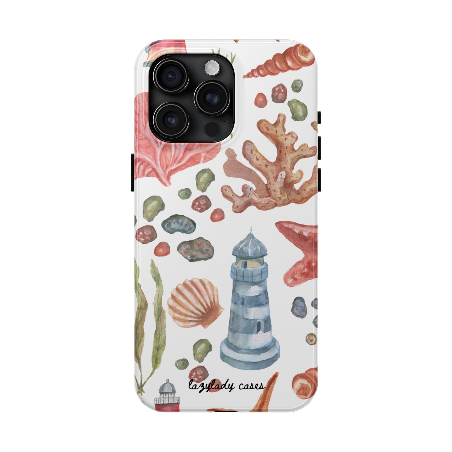 Coastal Art Tough Phone Cases - Stylish Beach Vibes with Lighthouse Design