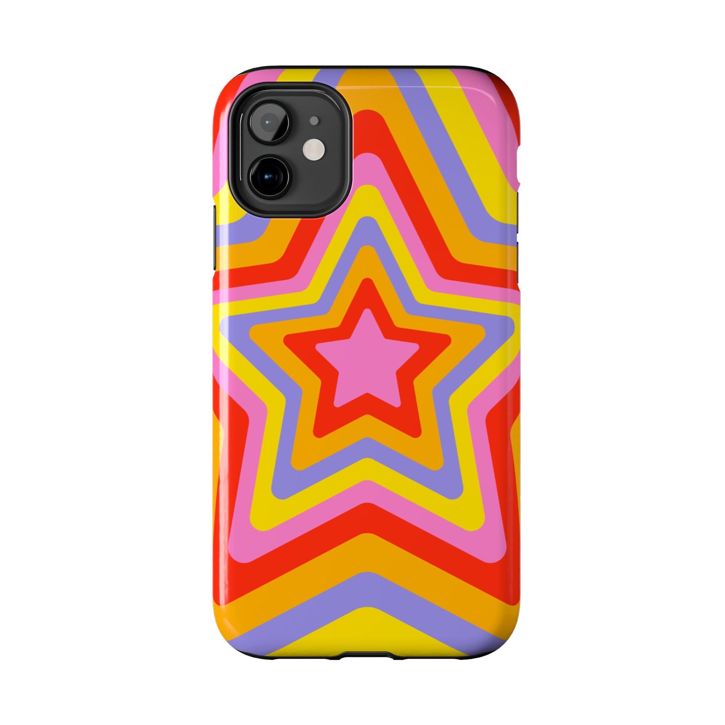 Colorful Star Pattern Tough Phone Cases | Durable Phone Cover, Unique Gifts, Trendy Accessories, Fun Tech Style
