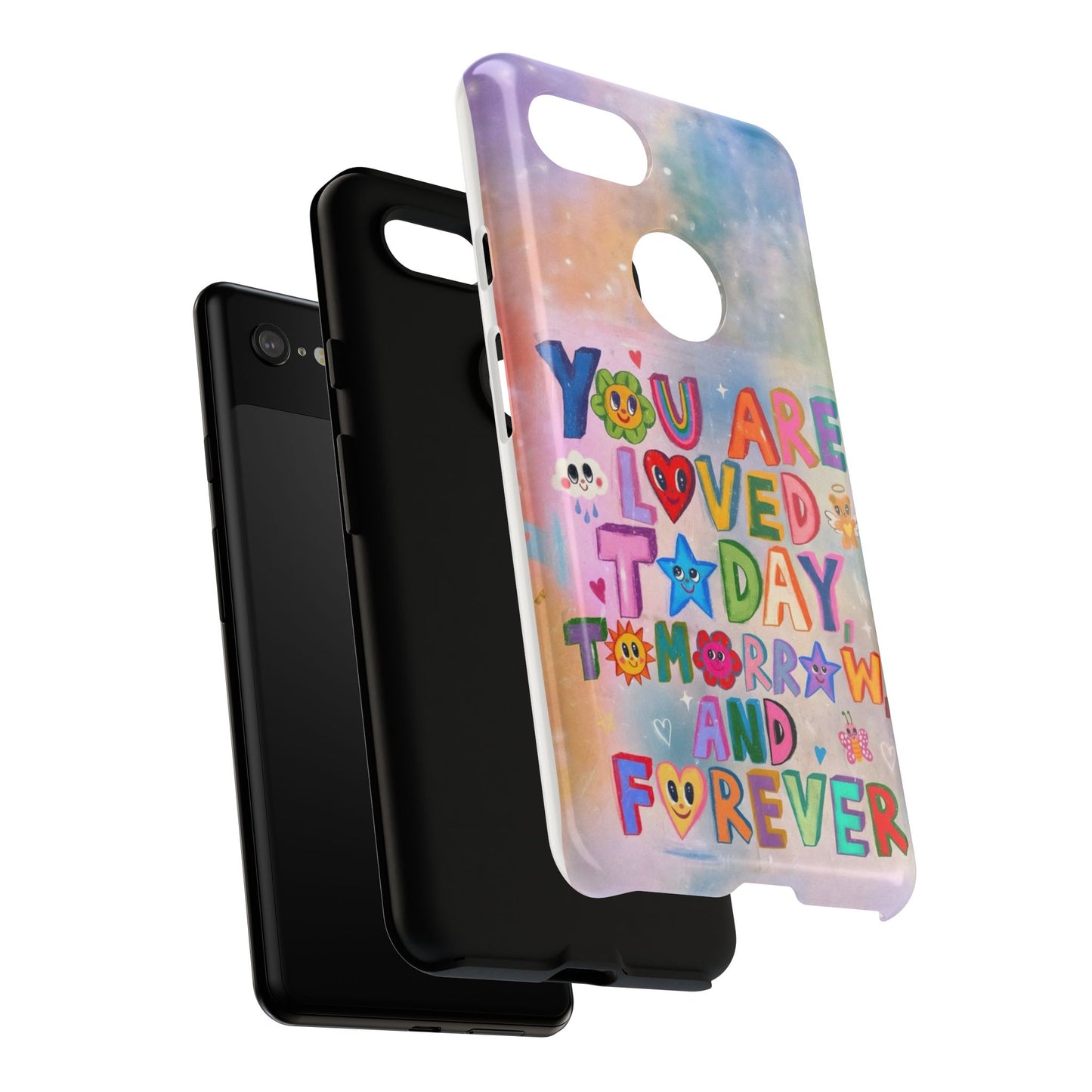 Colorful Phone Case with Positive Affirmations, Inspirational Phone Shell, Cute Gift for Teens, Motivational Tech Accessory, I Love You Case