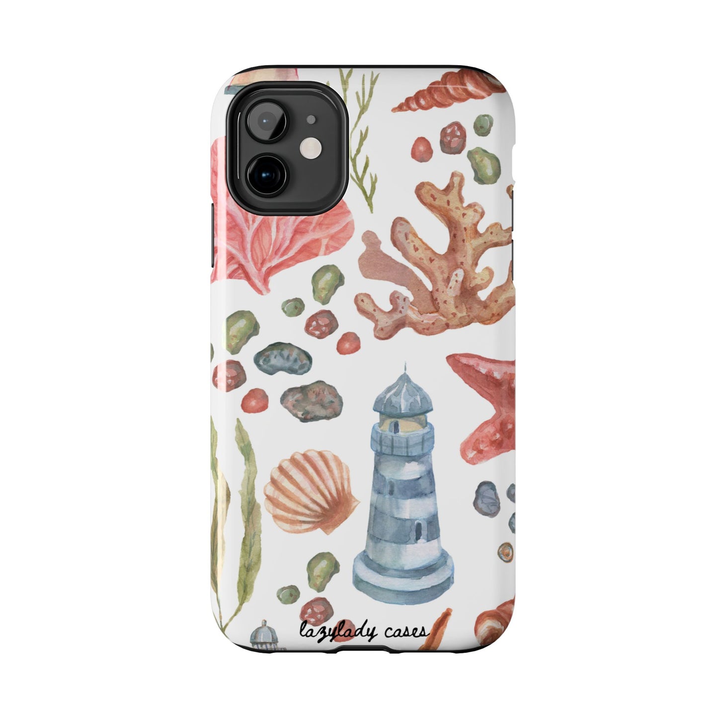 Coastal Art Tough Phone Cases - Stylish Beach Vibes with Lighthouse Design