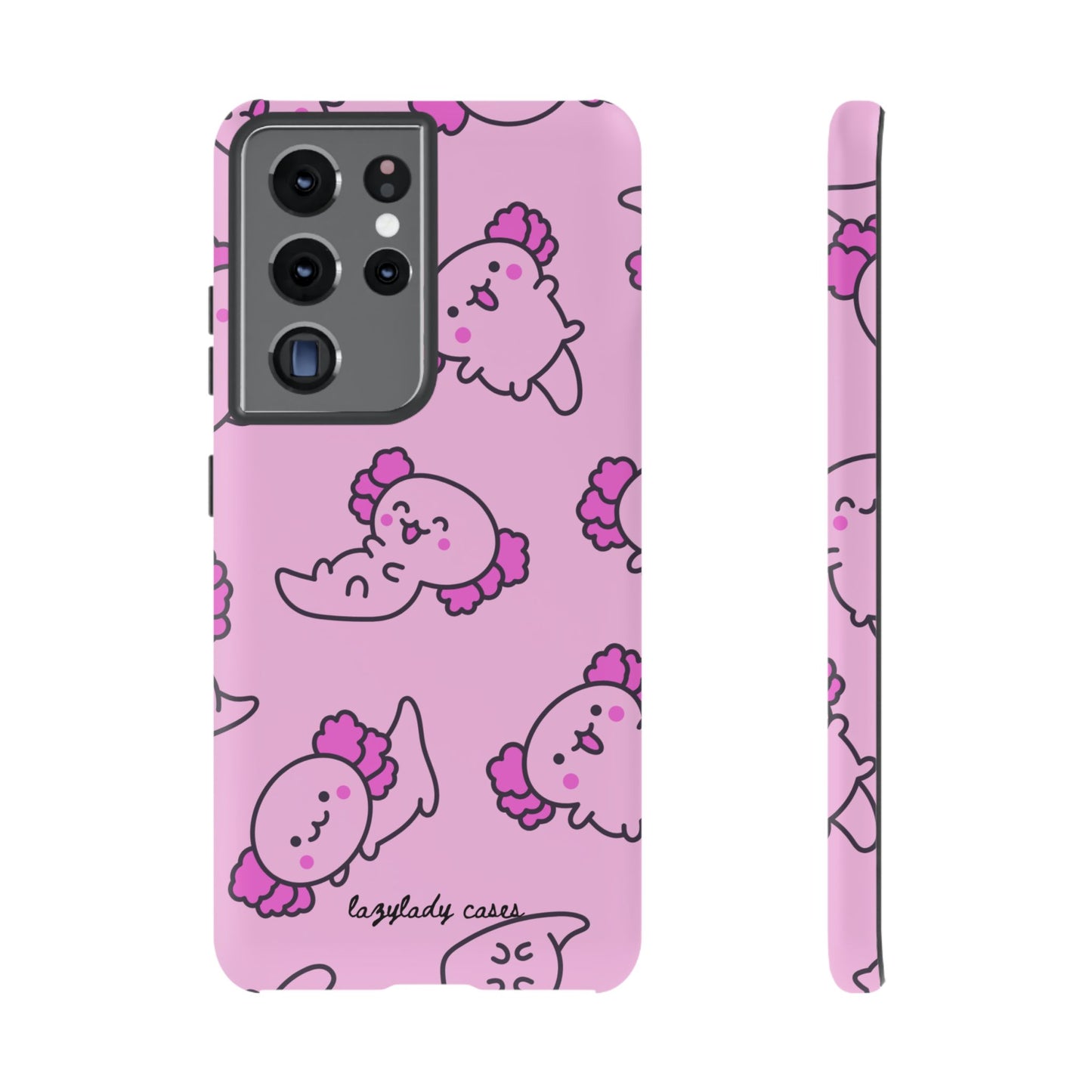 Cute Cartoon Axo Phone Case with Pink Sea Creatures Design