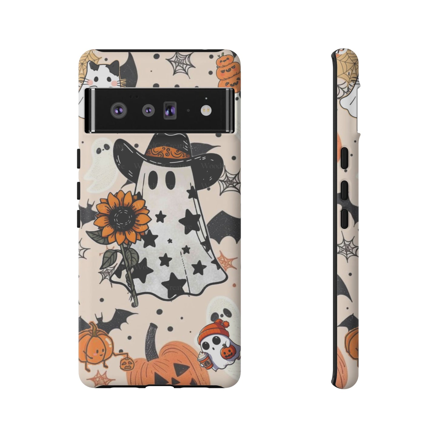 Cute Ghost Phone Case, Halloween Decor, Spooky Gift, Fall Accessories, Pumpkin Lover's Gift, Autumn Vibes, Trick or Treat