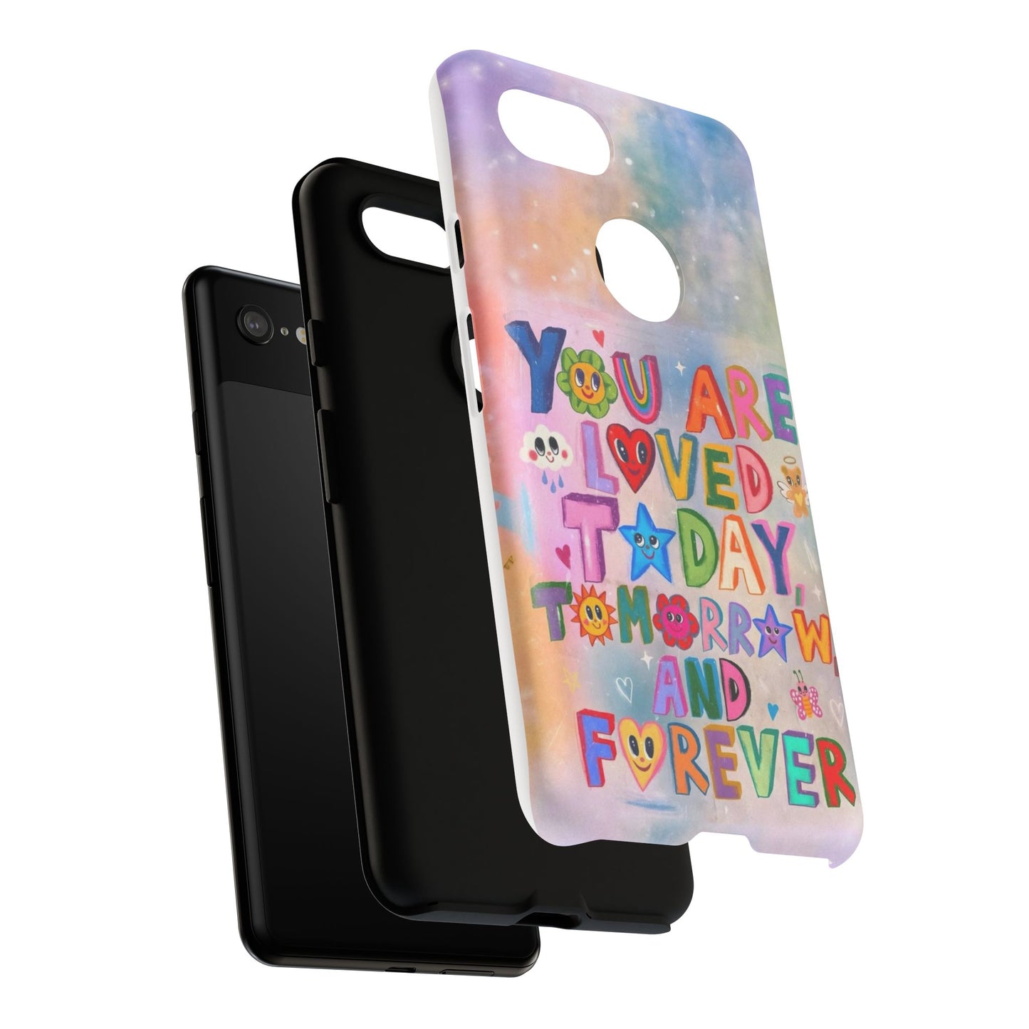 Colorful Phone Case with Positive Affirmations, Inspirational Phone Shell, Cute Gift for Teens, Motivational Tech Accessory, I Love You Case