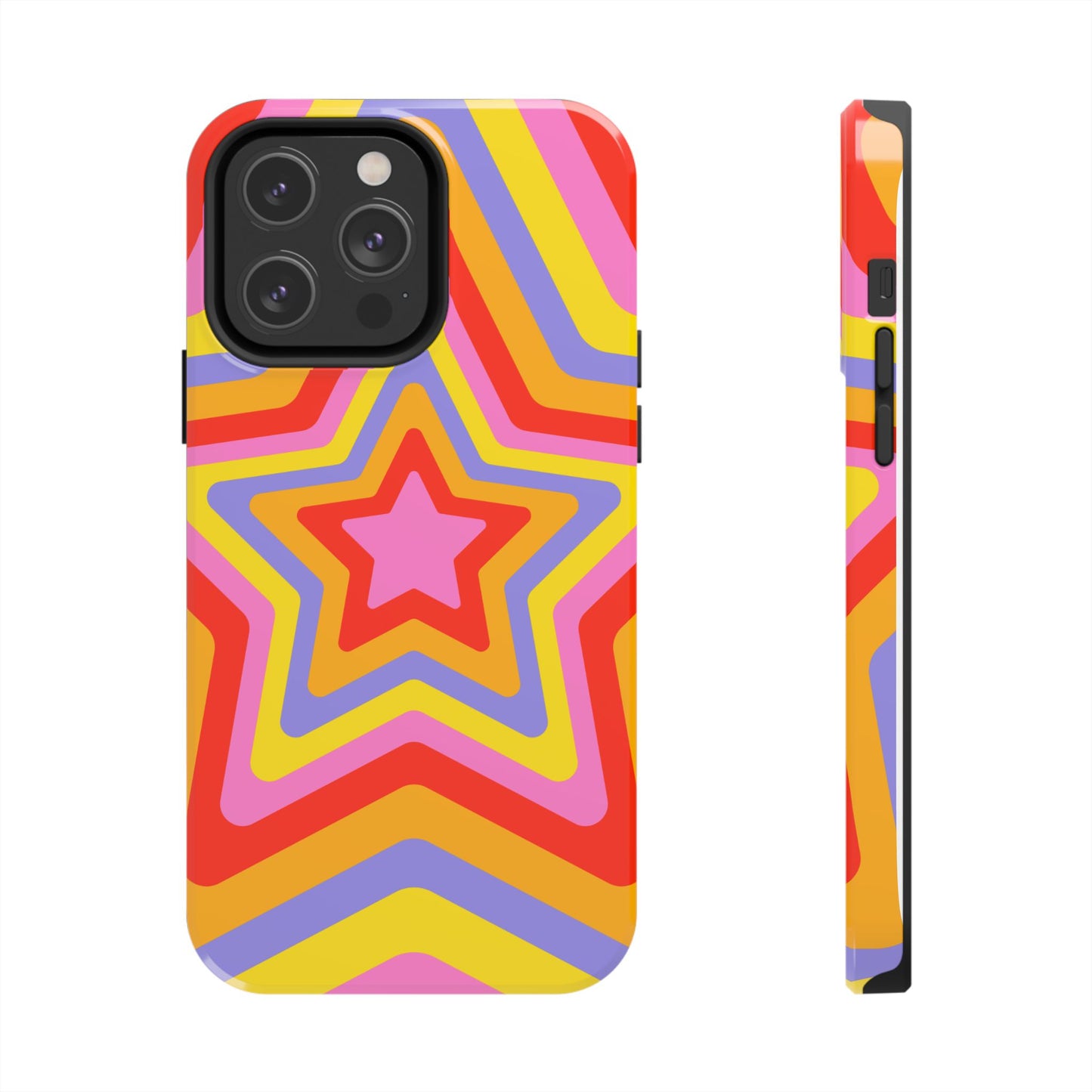 Colorful Star Pattern Tough Phone Cases | Durable Phone Cover, Unique Gifts, Trendy Accessories, Fun Tech Style