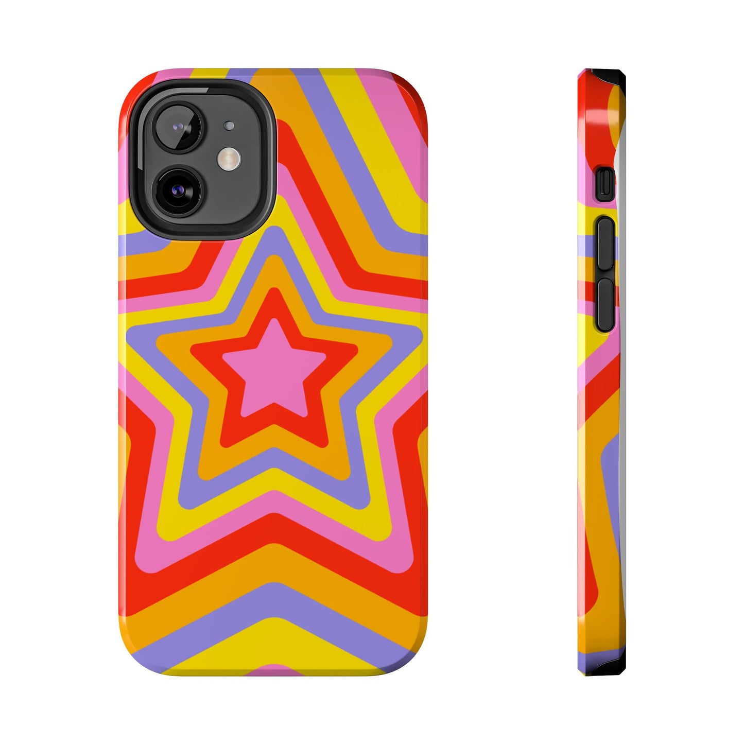 Colorful Star Pattern Tough Phone Cases | Durable Phone Cover, Unique Gifts, Trendy Accessories, Fun Tech Style