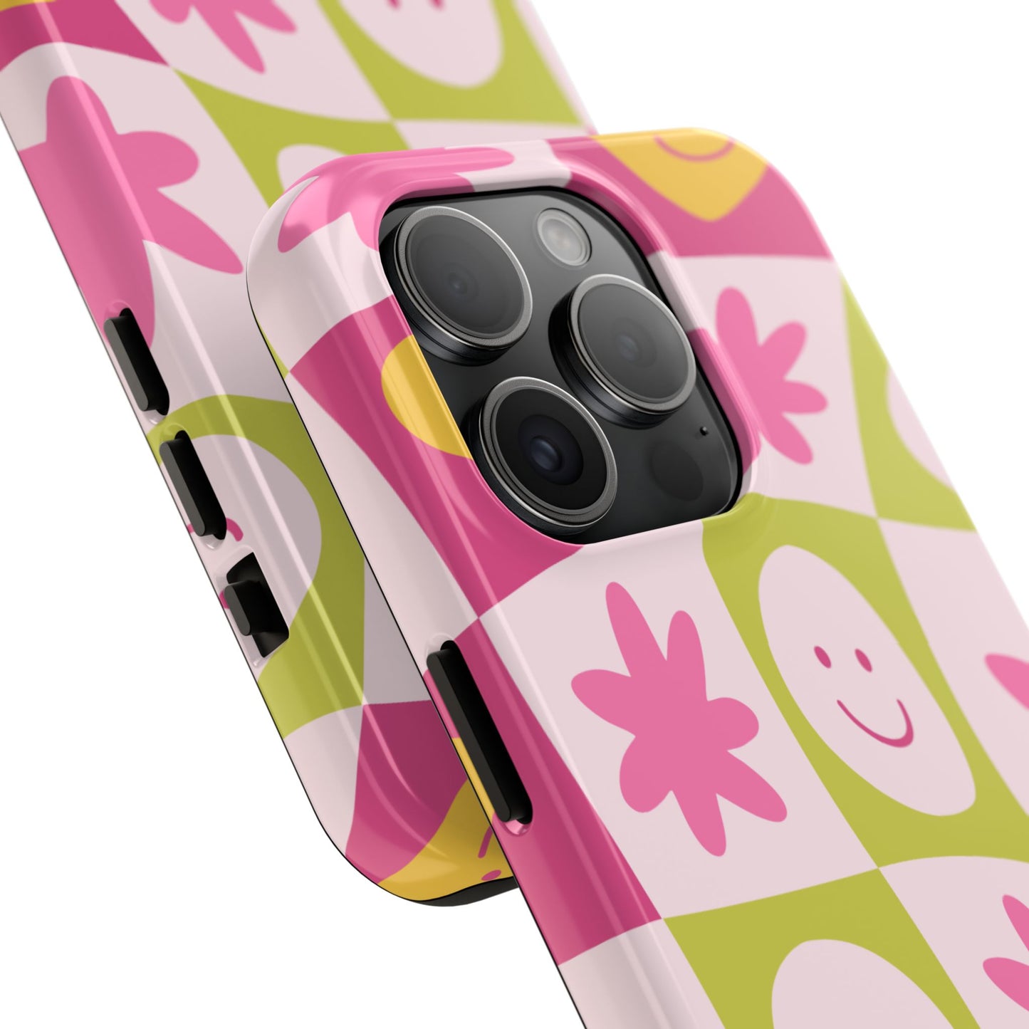 Colorful Smiley Pattern Tough Phone Cases, Playful Phone Covers, Fun Gifts for Friends, Cute Accessories, Vibrant and Durable