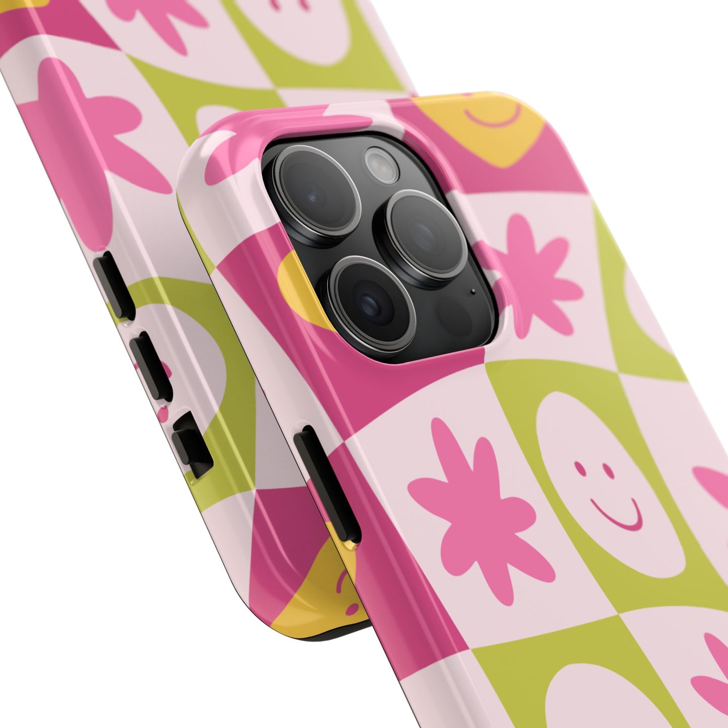 Colorful Smiley Pattern Tough Phone Cases, Playful Phone Covers, Fun Gifts for Friends, Cute Accessories, Vibrant and Durable