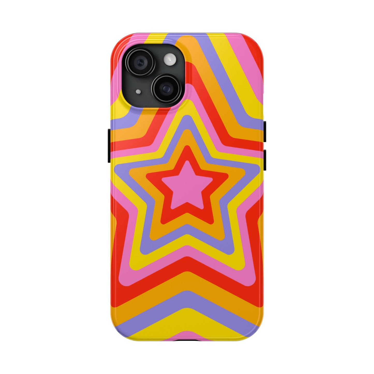 Colorful Star Pattern Tough Phone Cases | Durable Phone Cover, Unique Gifts, Trendy Accessories, Fun Tech Style