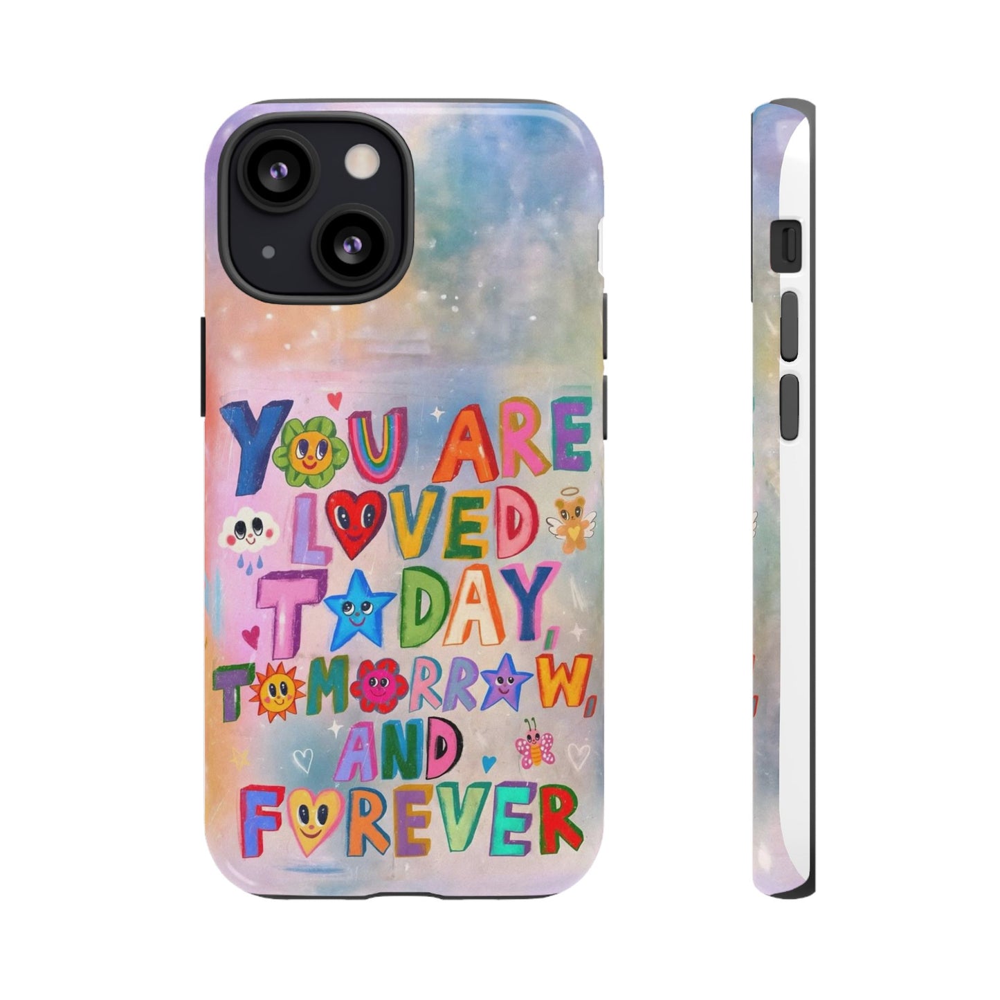 Colorful Phone Case with Positive Affirmations, Inspirational Phone Shell, Cute Gift for Teens, Motivational Tech Accessory, I Love You Case