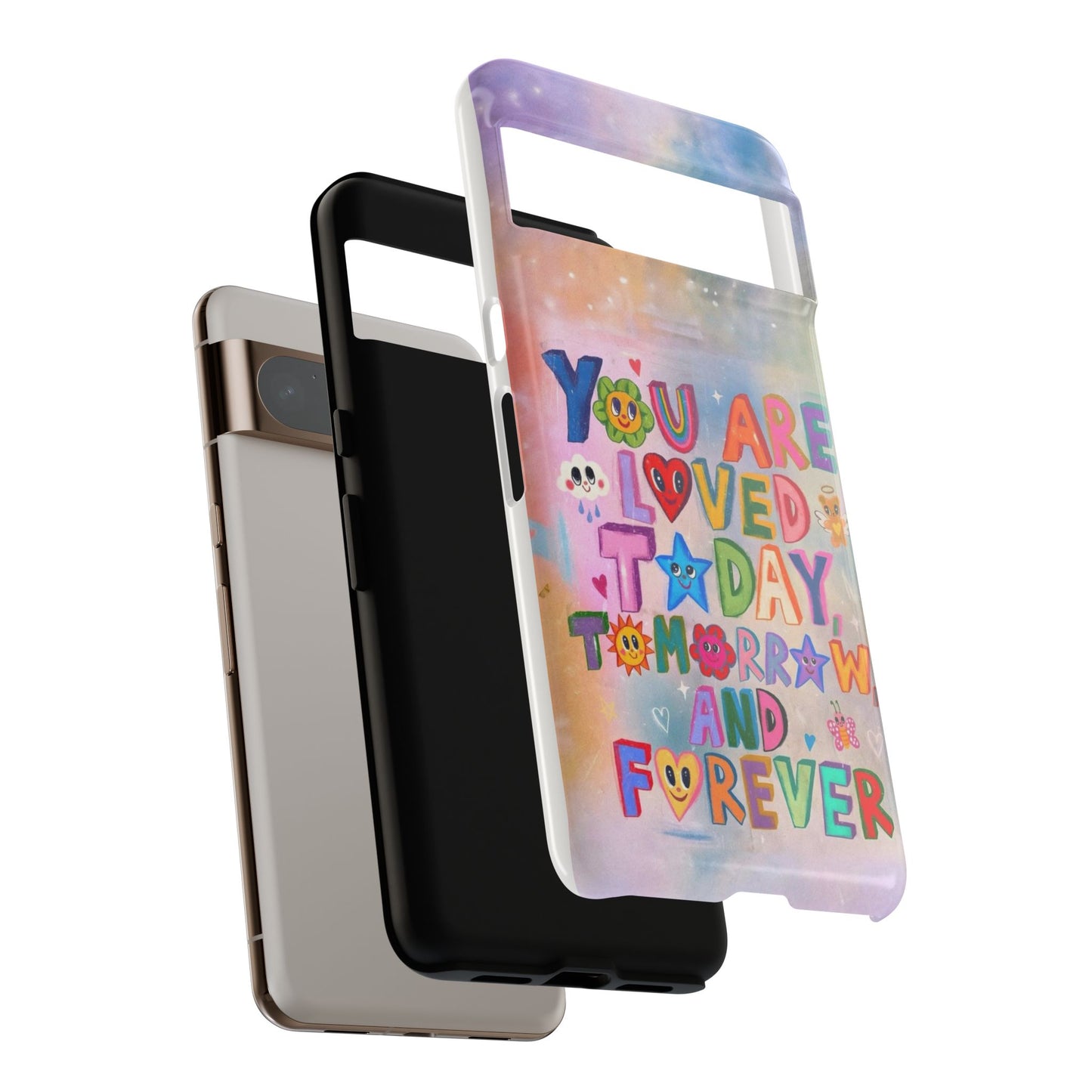 Colorful Phone Case with Positive Affirmations, Inspirational Phone Shell, Cute Gift for Teens, Motivational Tech Accessory, I Love You Case