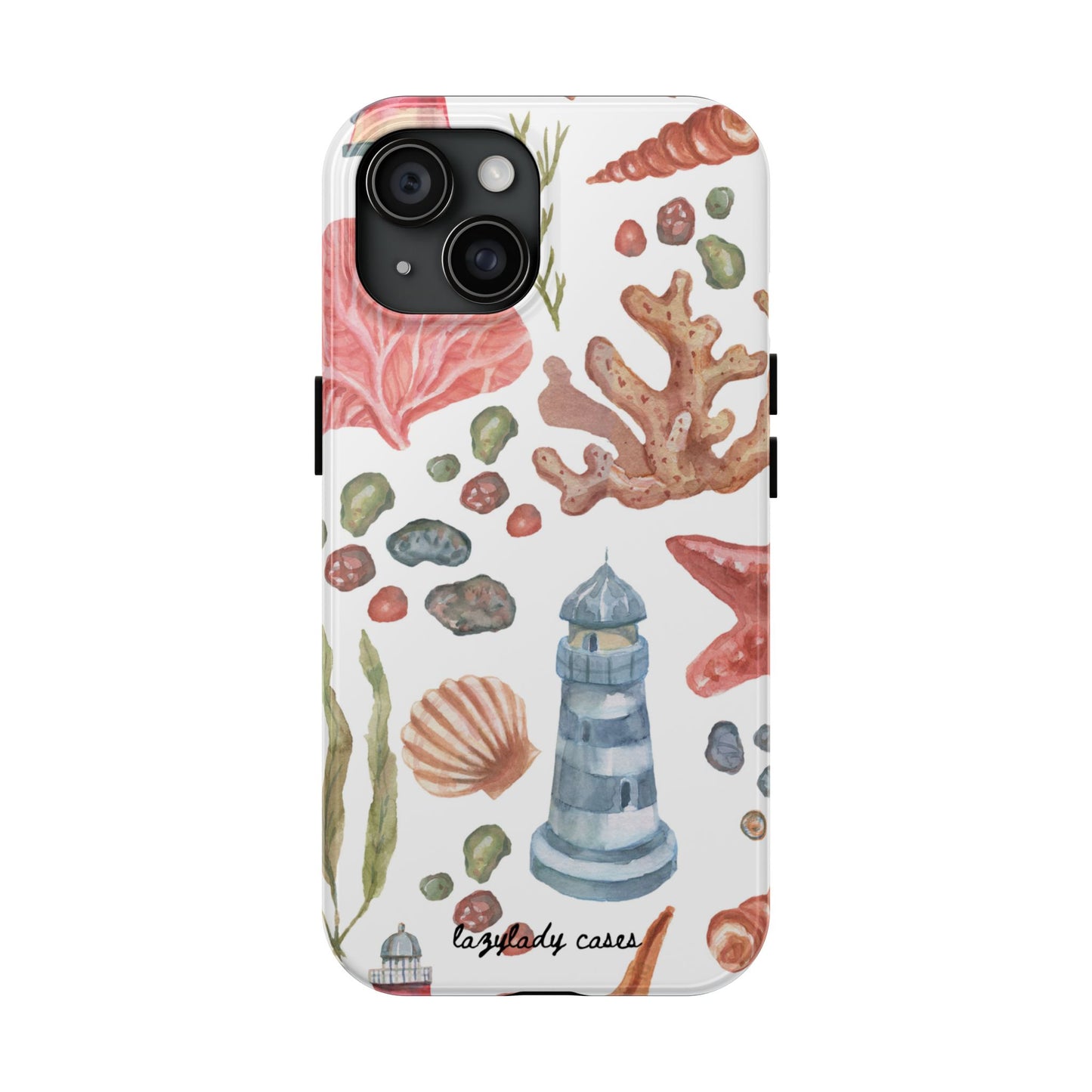 Coastal Art Tough Phone Cases - Stylish Beach Vibes with Lighthouse Design