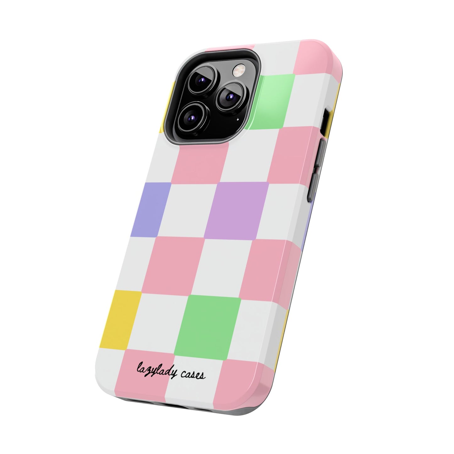 Colorful Checkerboard Tough Phone Case – Vibrant & Durable Protection