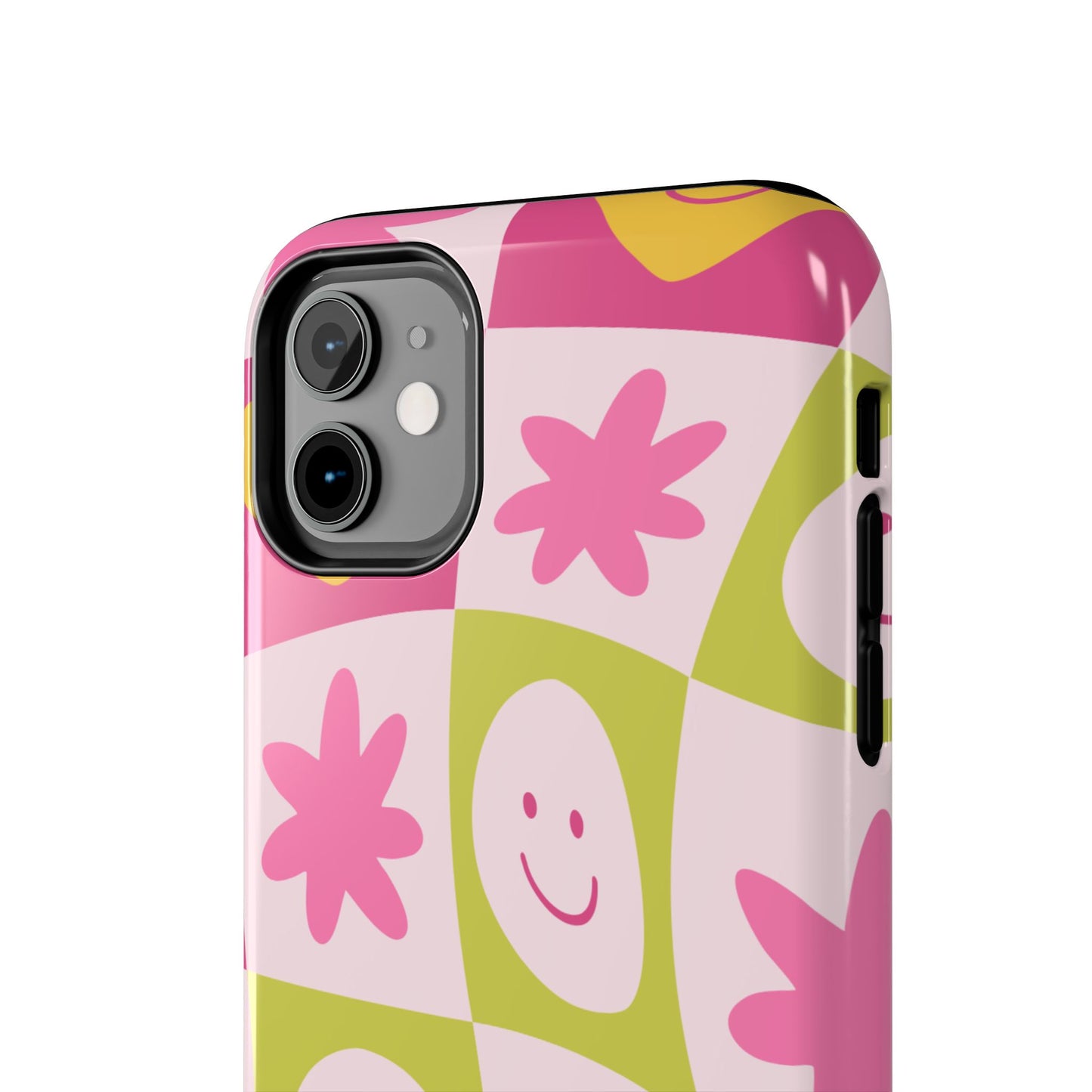 Colorful Smiley Pattern Tough Phone Cases, Playful Phone Covers, Fun Gifts for Friends, Cute Accessories, Vibrant and Durable