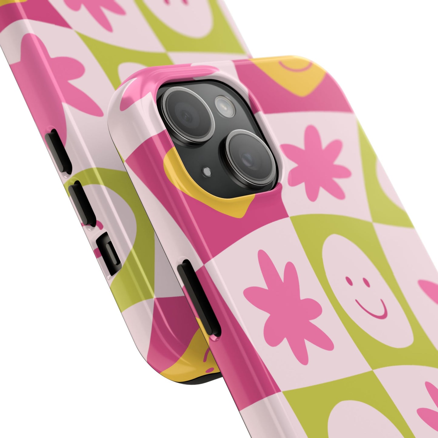 Colorful Smiley Pattern Tough Phone Cases, Playful Phone Covers, Fun Gifts for Friends, Cute Accessories, Vibrant and Durable