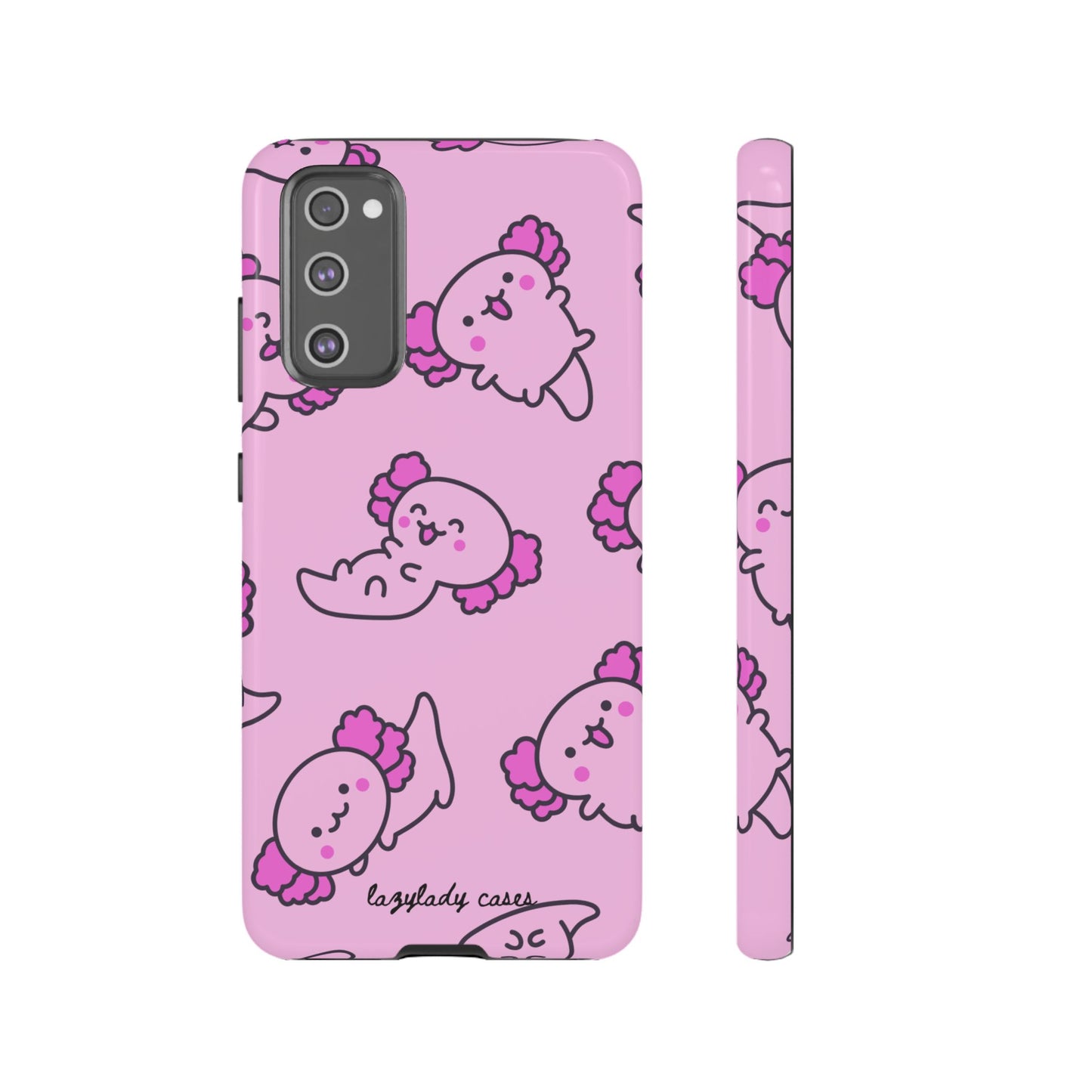 Cute Cartoon Axo Phone Case with Pink Sea Creatures Design