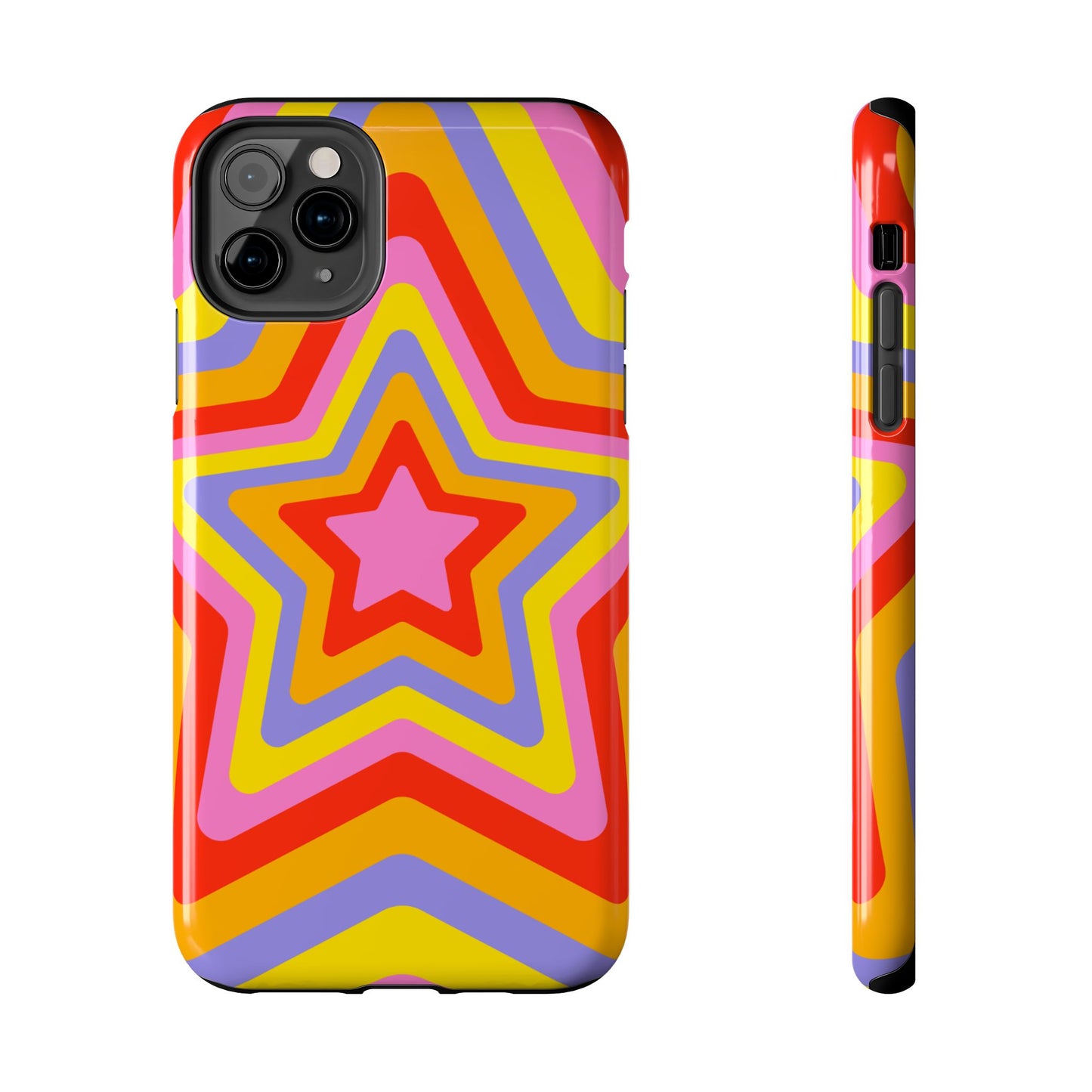 Colorful Star Pattern Tough Phone Cases | Durable Phone Cover, Unique Gifts, Trendy Accessories, Fun Tech Style