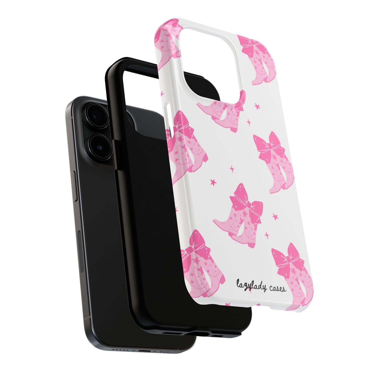 Pink Cowgirl Tough Phone Case - Trendy Protection with Bow Design