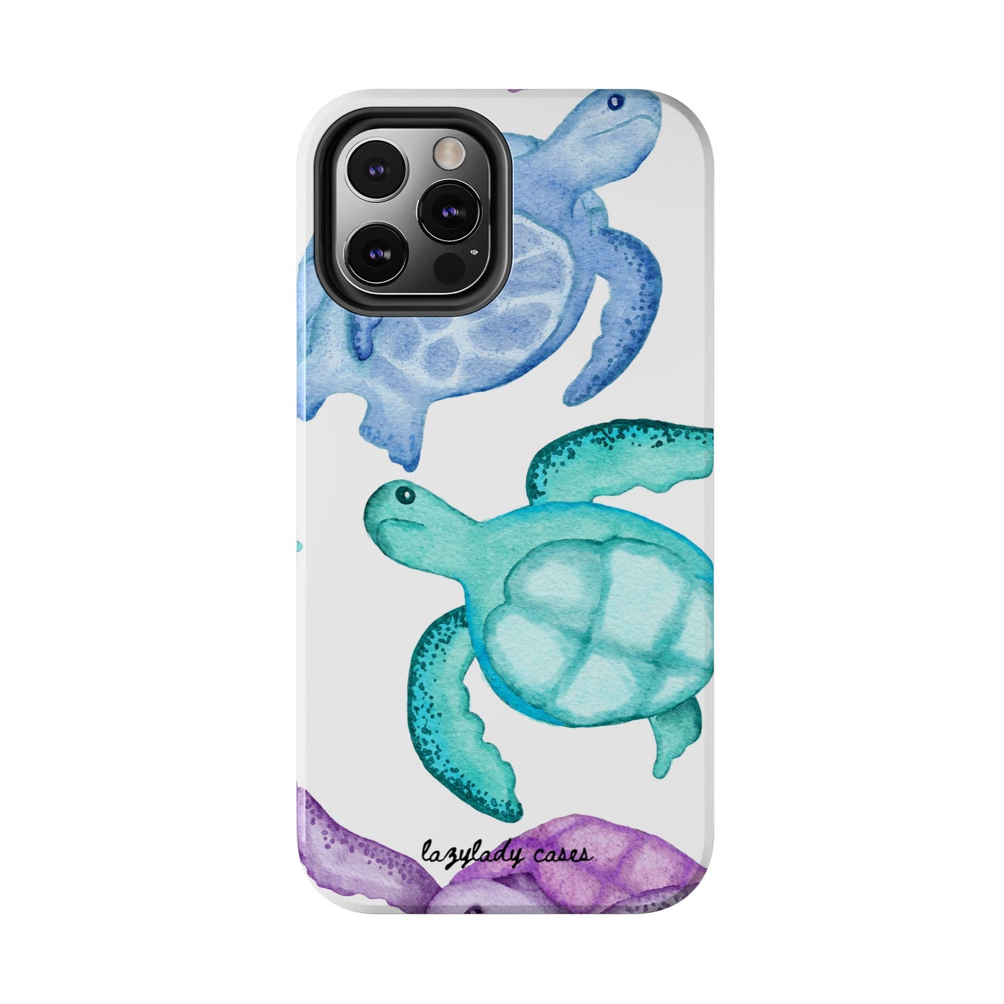 Ocean-Inspired Tough Phone Cases with Colorful Turtles