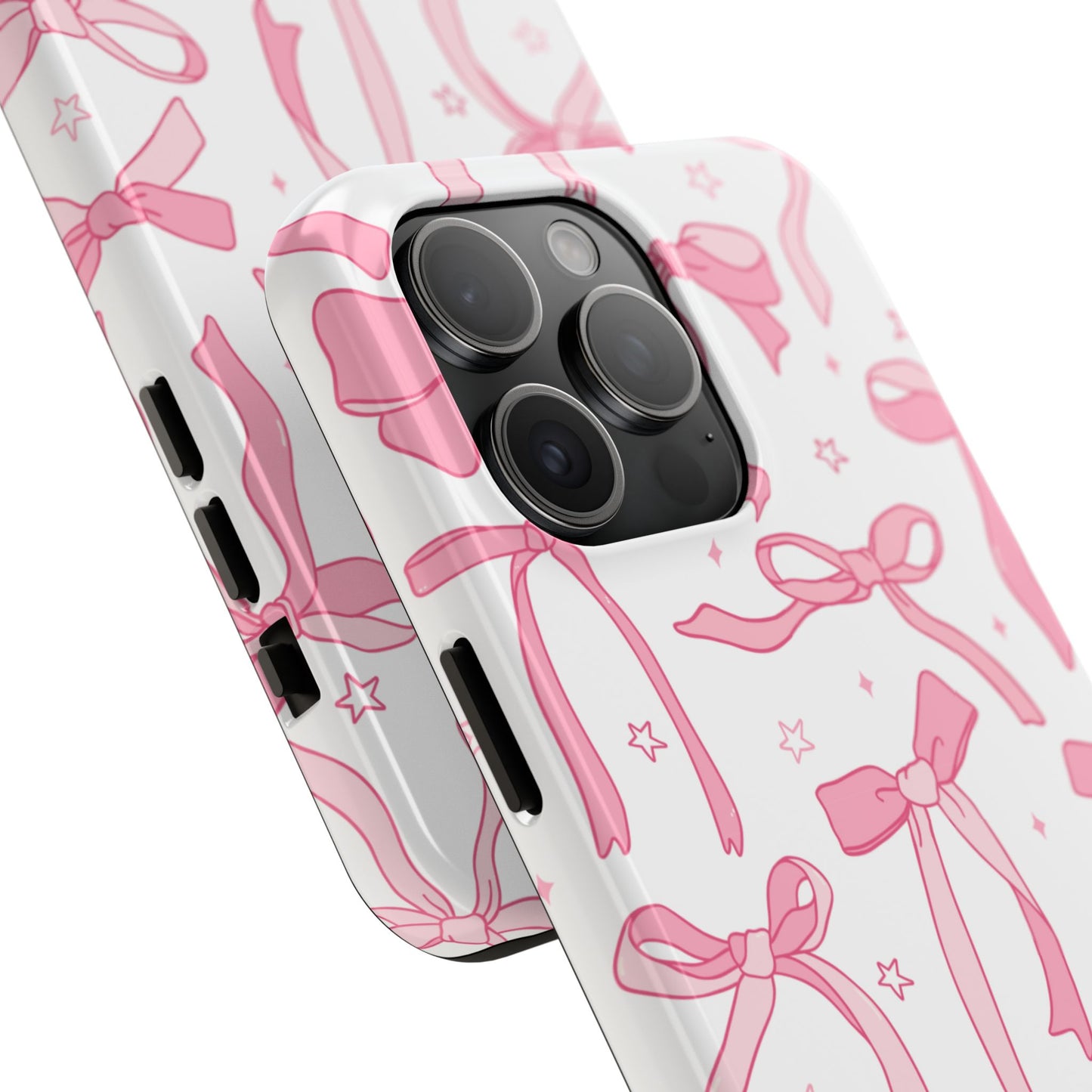 Cute Pink Bow Tough Phone Case - Stylish and Durable Protection