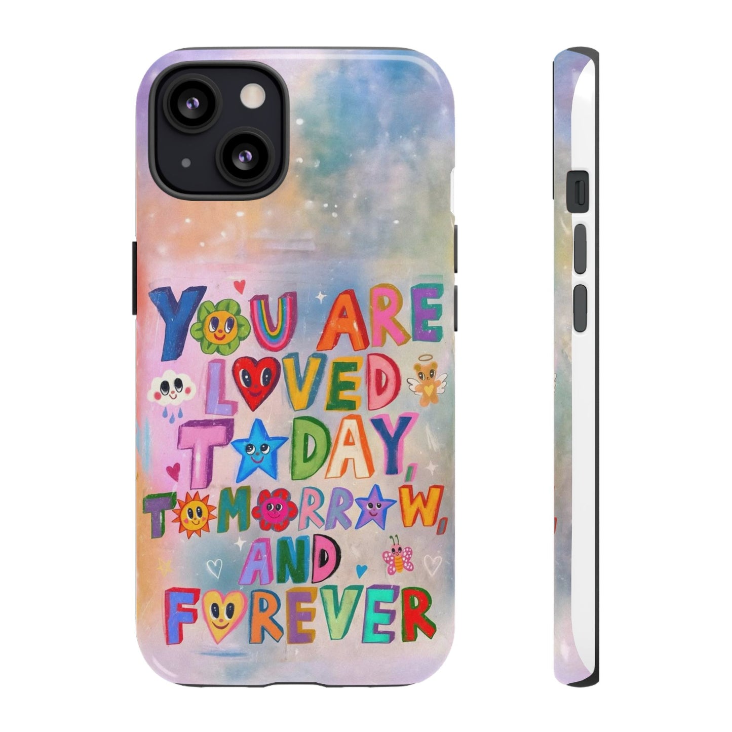 Colorful Phone Case with Positive Affirmations, Inspirational Phone Shell, Cute Gift for Teens, Motivational Tech Accessory, I Love You Case