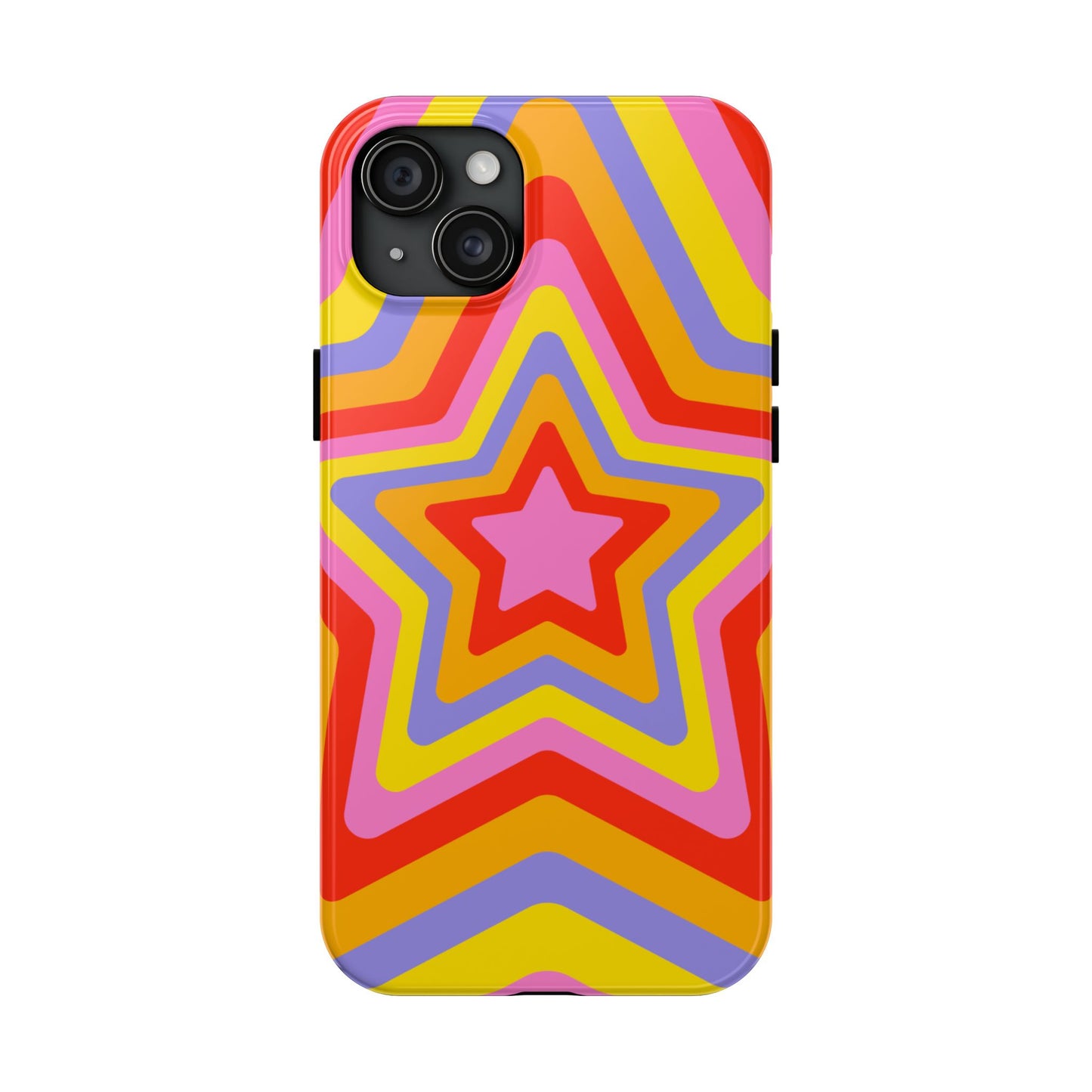 Colorful Star Pattern Tough Phone Cases | Durable Phone Cover, Unique Gifts, Trendy Accessories, Fun Tech Style