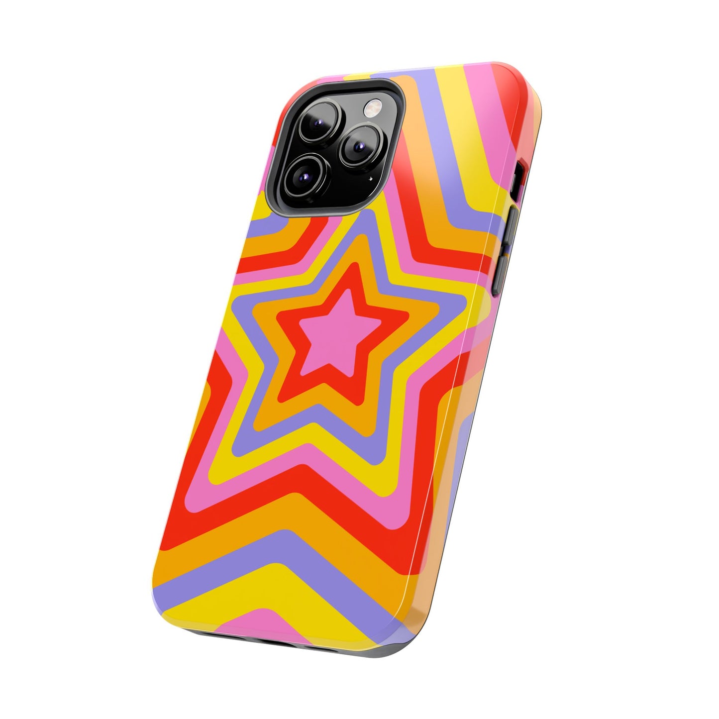 Colorful Star Pattern Tough Phone Cases | Durable Phone Cover, Unique Gifts, Trendy Accessories, Fun Tech Style