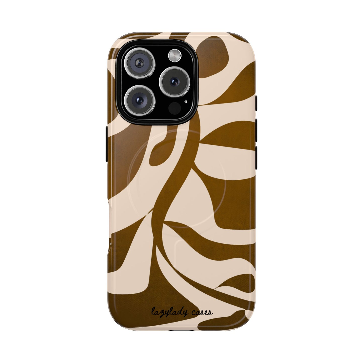 Brown Bonnet Stylish Tough Magnetic Phone Case - Trendy Abstract Design