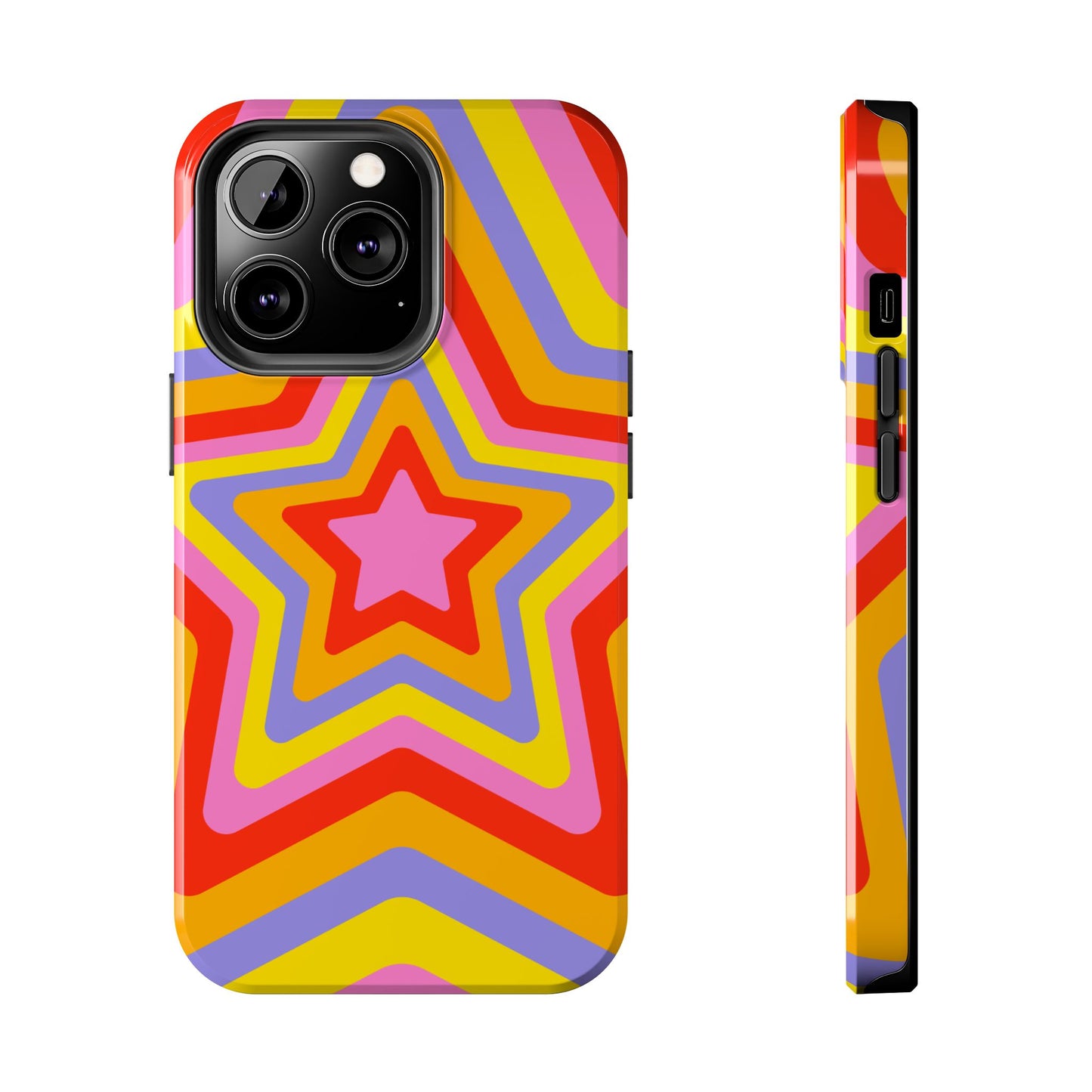 Colorful Star Pattern Tough Phone Cases | Durable Phone Cover, Unique Gifts, Trendy Accessories, Fun Tech Style