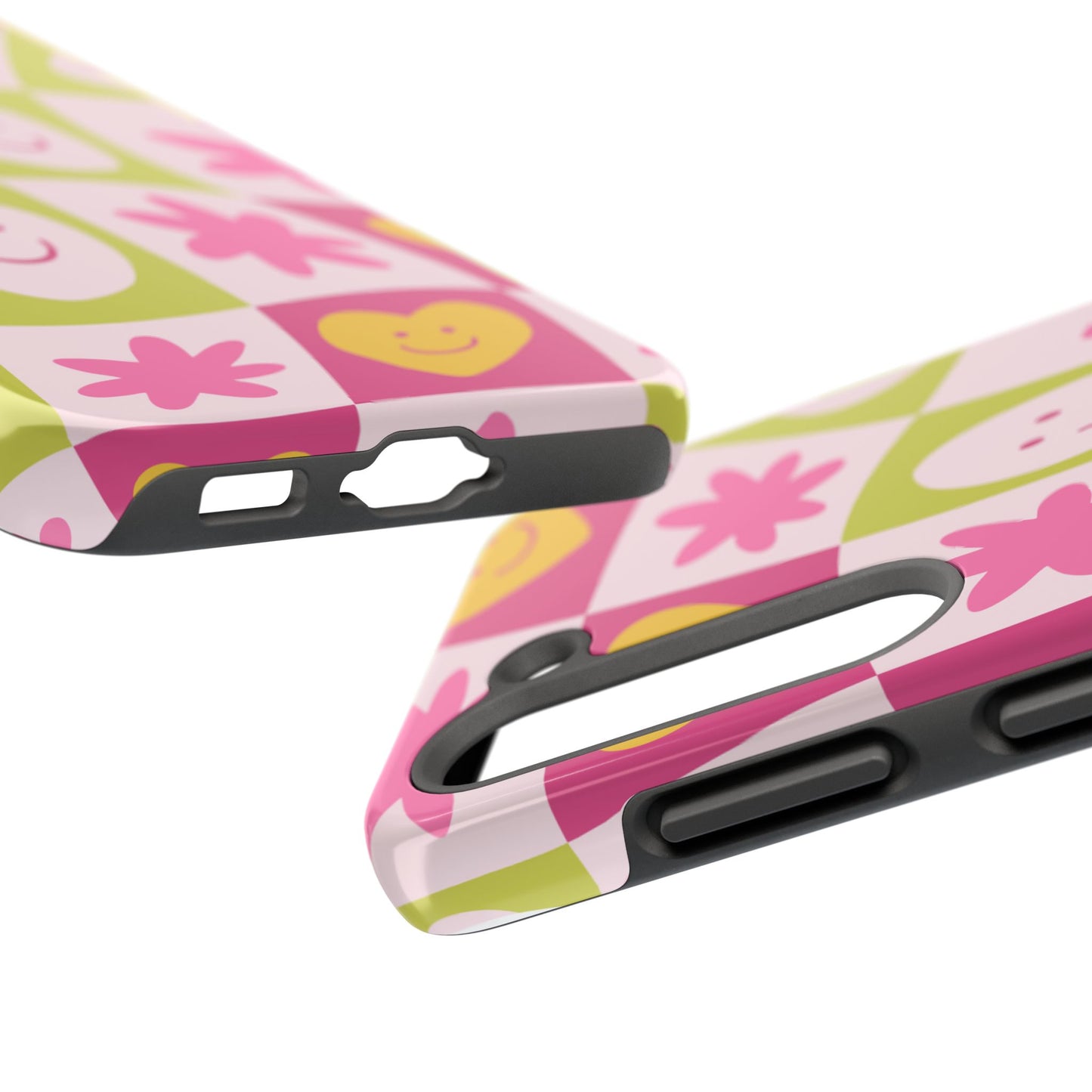 Colorful Smiley Pattern Tough Phone Cases, Playful Phone Covers, Fun Gifts for Friends, Cute Accessories, Vibrant and Durable