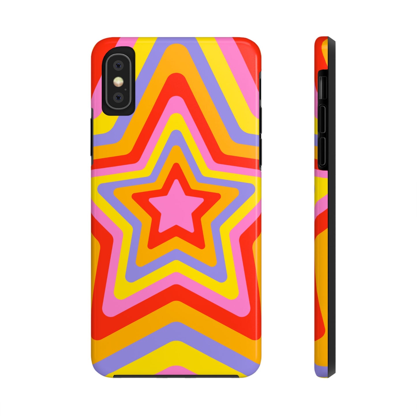 Colorful Star Pattern Tough Phone Cases | Durable Phone Cover, Unique Gifts, Trendy Accessories, Fun Tech Style