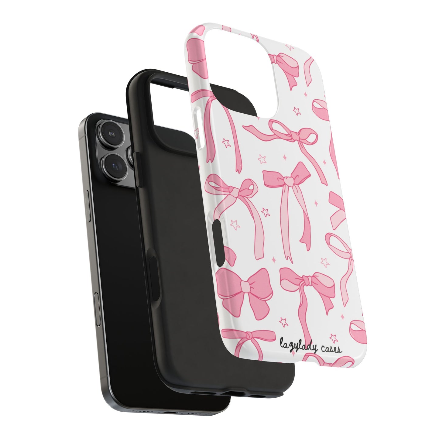 Cute Pink Bow Tough Phone Case - Stylish and Durable Protection