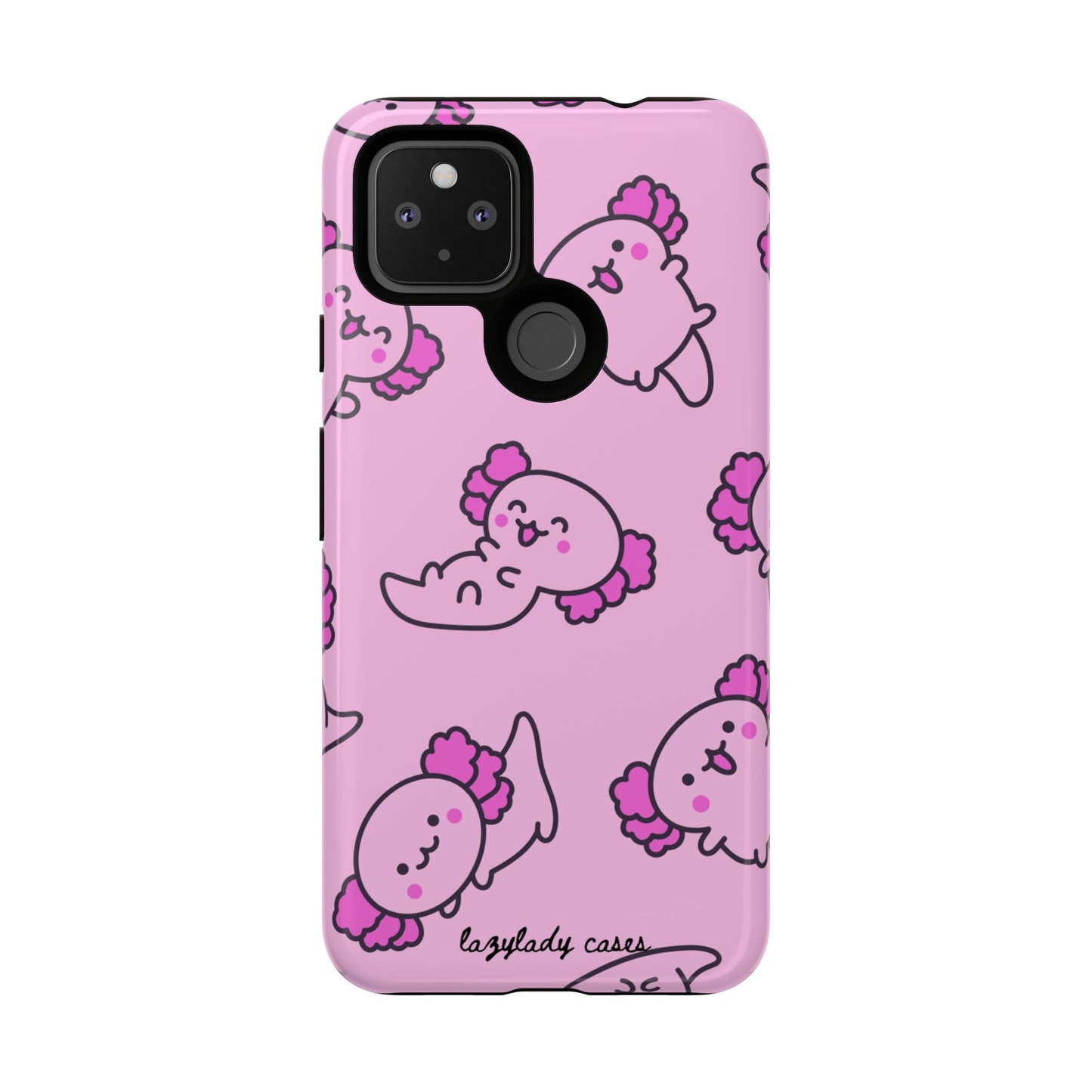 Cute Cartoon Axo Phone Case with Pink Sea Creatures Design