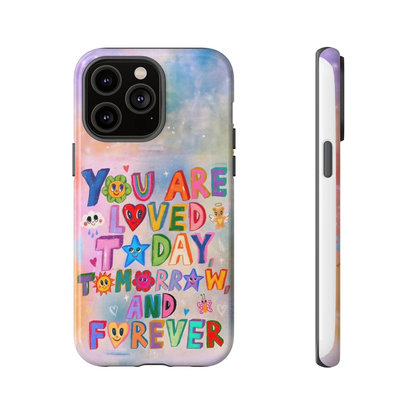 Colorful Phone Case with Positive Affirmations, Inspirational Phone Shell, Cute Gift for Teens, Motivational Tech Accessory, I Love You Case