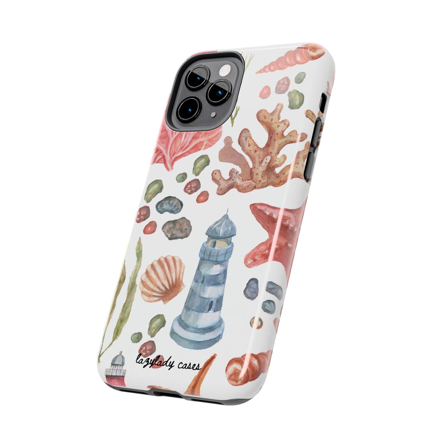 Coastal Art Tough Phone Cases - Stylish Beach Vibes with Lighthouse Design