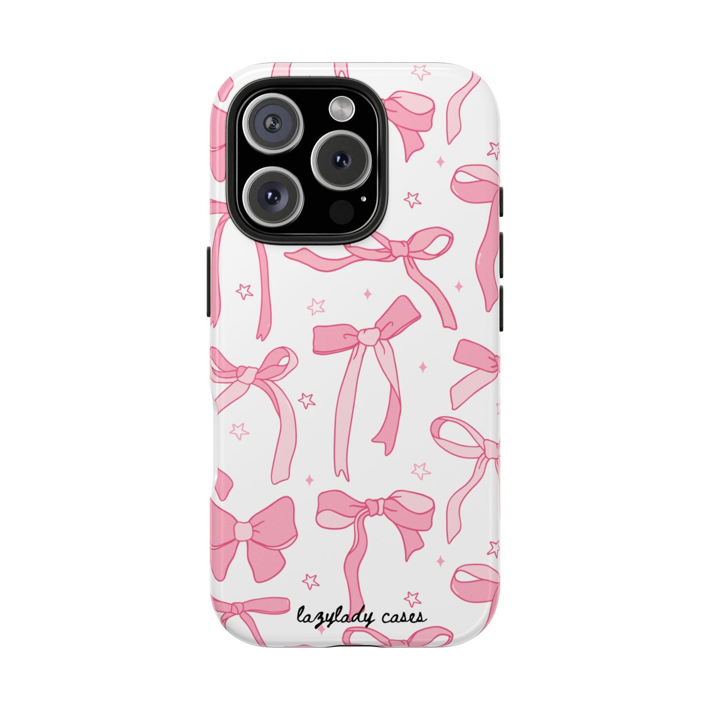 Cute Pink Bow Tough Phone Case - Stylish and Durable Protection