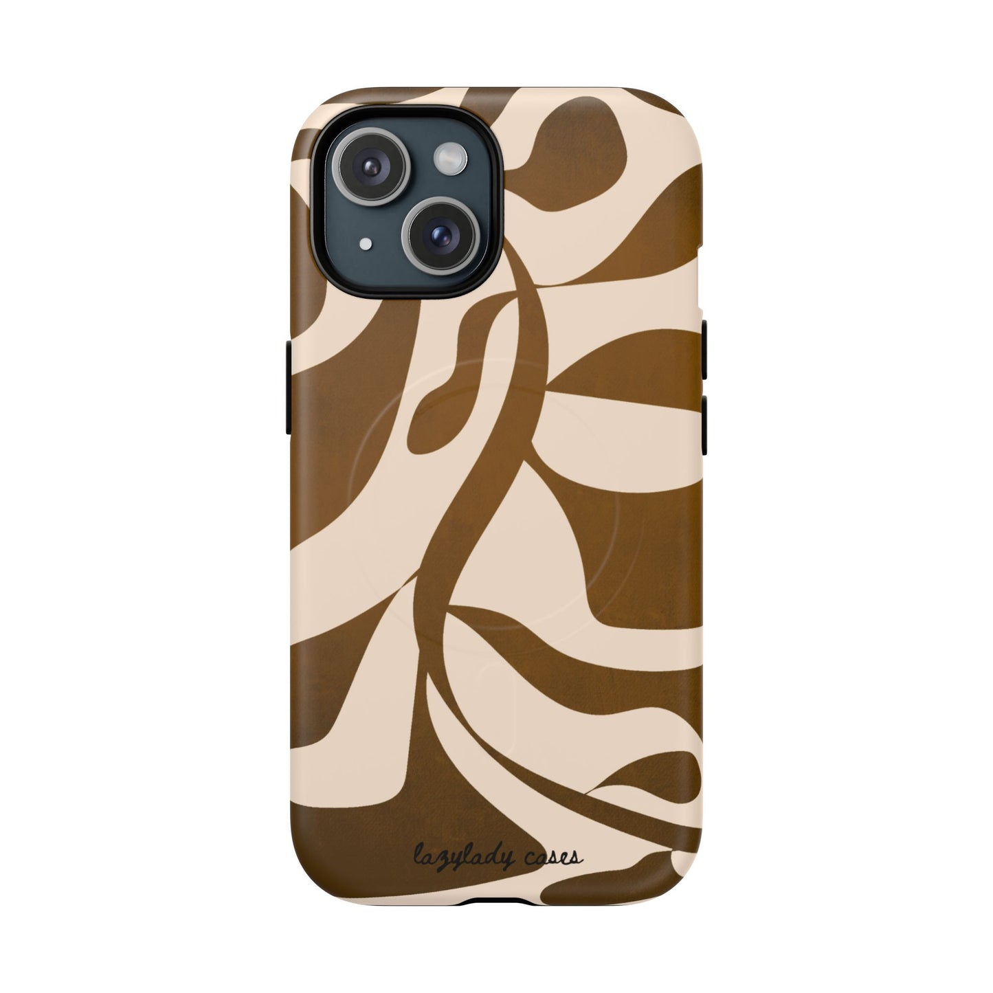 Brown Bonnet Stylish Tough Magnetic Phone Case - Trendy Abstract Design