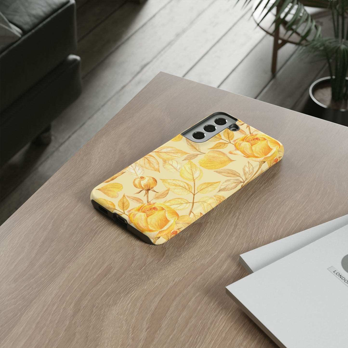 Yellow Dusk Tough Phone Case - Yellow Rose Design