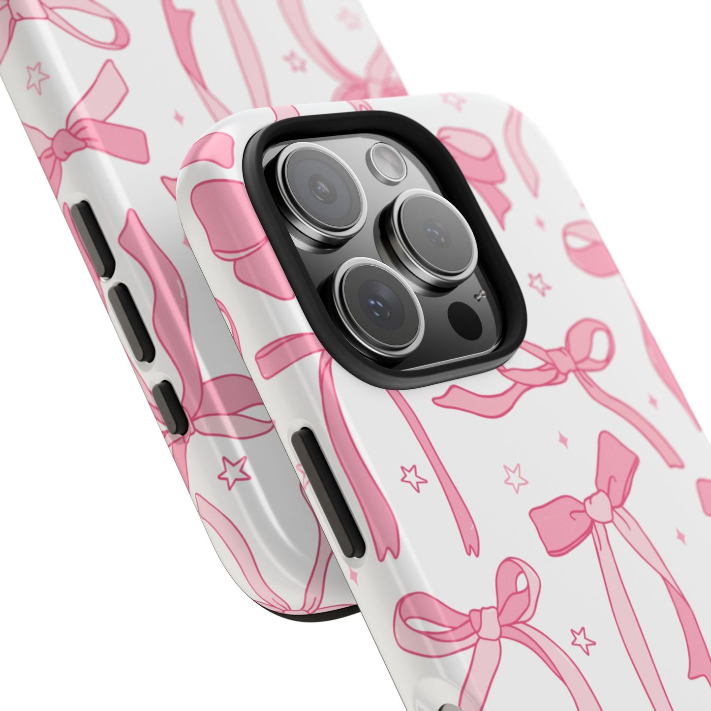 Cute Pink Bow Tough Phone Case - Stylish and Durable Protection