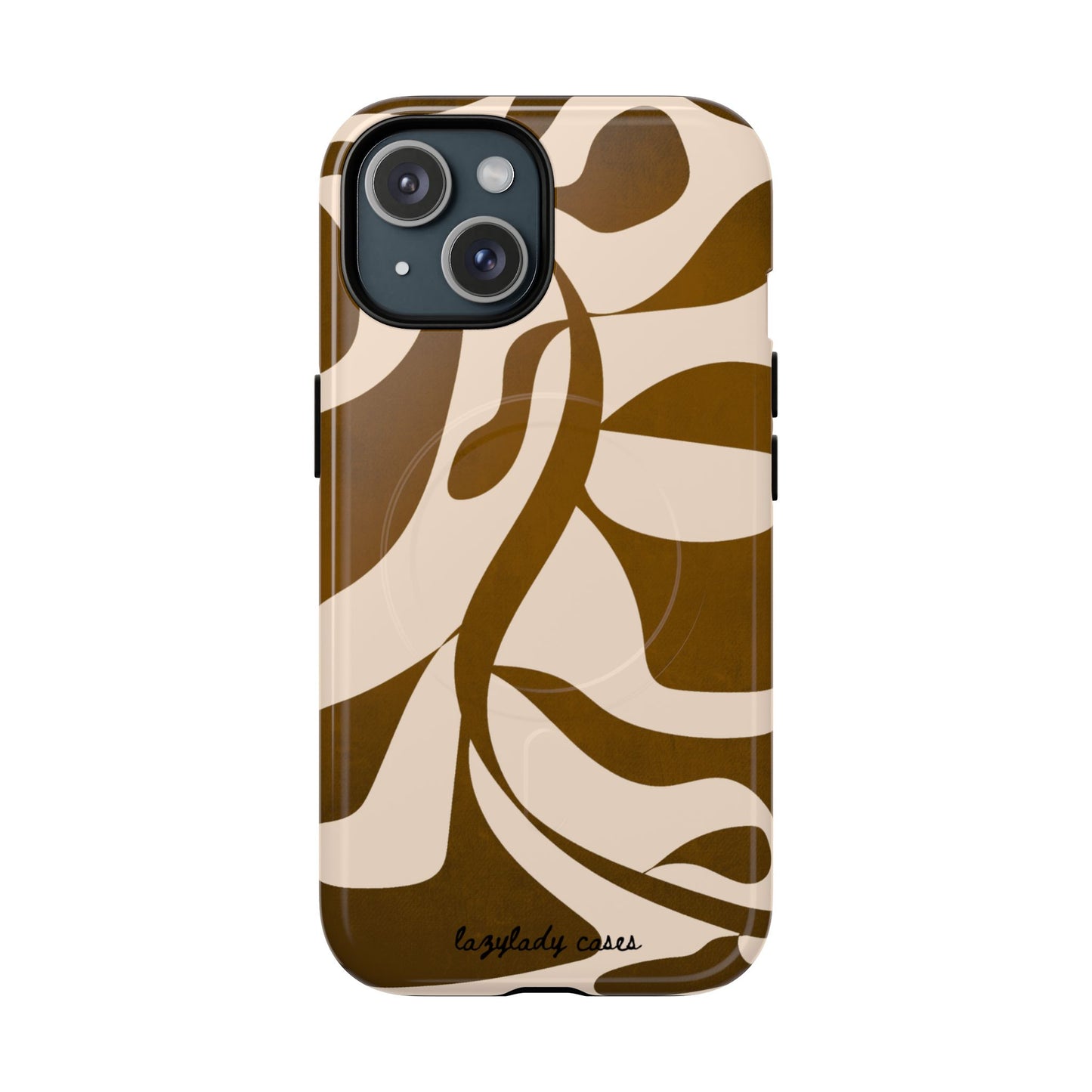 Brown Bonnet Stylish Tough Magnetic Phone Case - Trendy Abstract Design