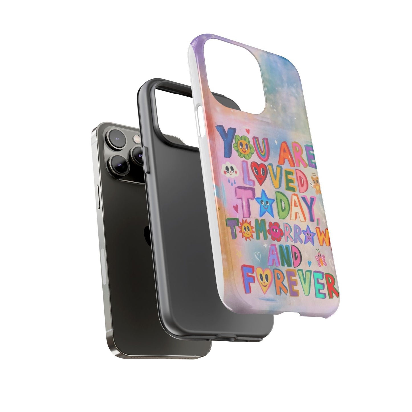 Colorful Phone Case with Positive Affirmations, Inspirational Phone Shell, Cute Gift for Teens, Motivational Tech Accessory, I Love You Case