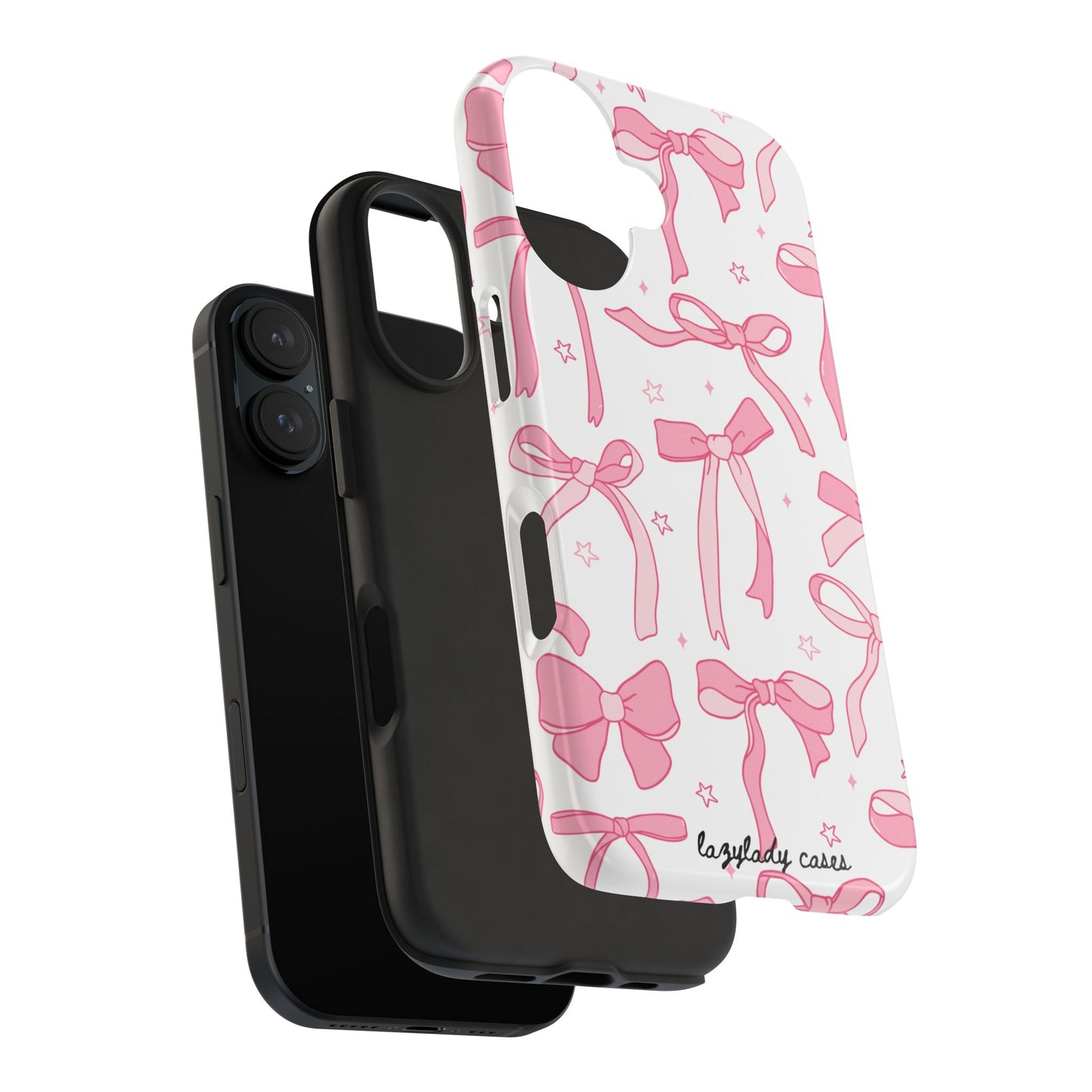 Cute Pink Bow Tough Phone Case - Stylish and Durable Protection