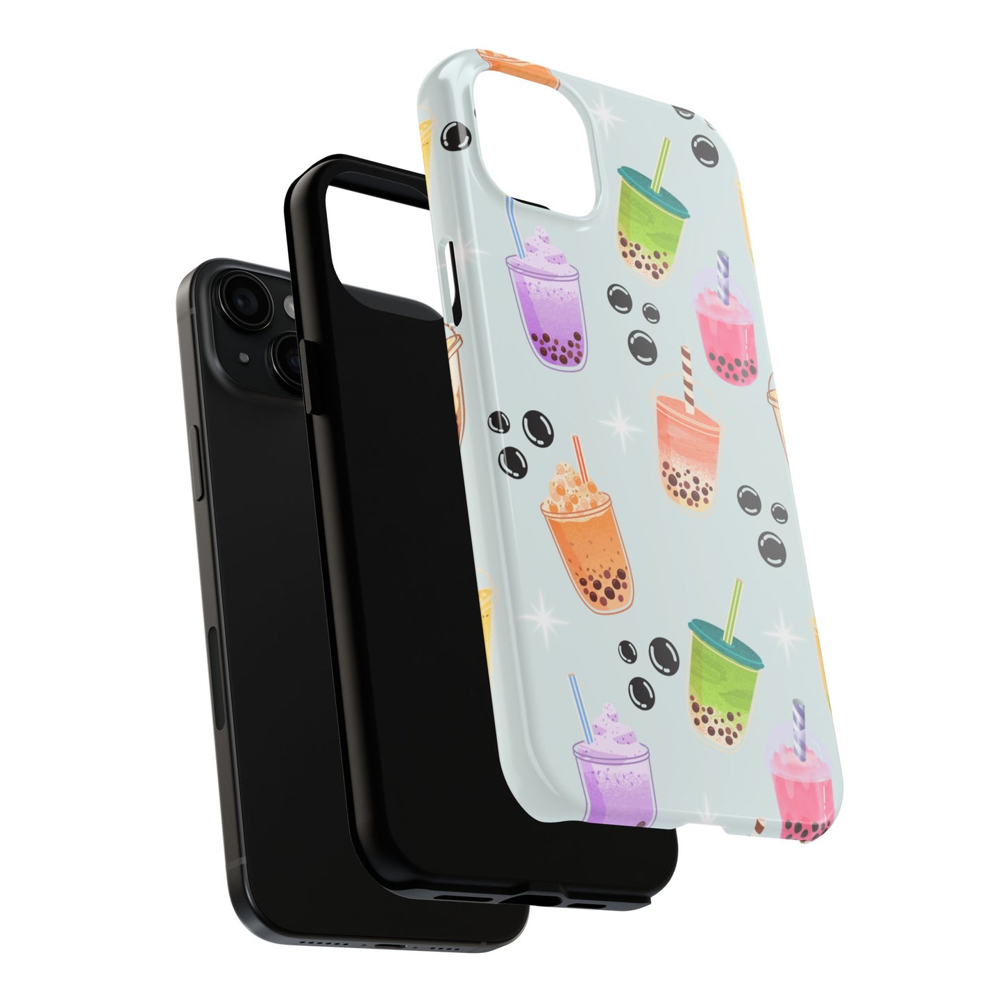 Colorful Boba Tea Phone Case, Tough Phone Cases for Drink Lovers, Cute Phone Accessory, Fun Gifts for Friends, Summer Vibes