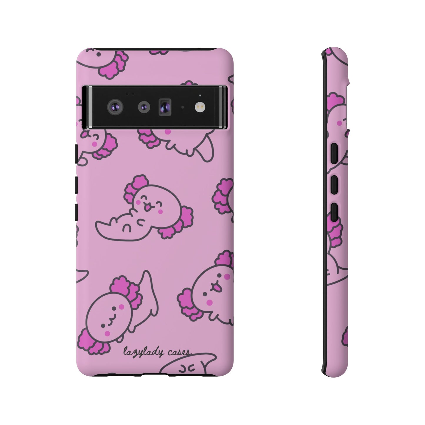 Cute Cartoon Axo Phone Case with Pink Sea Creatures Design