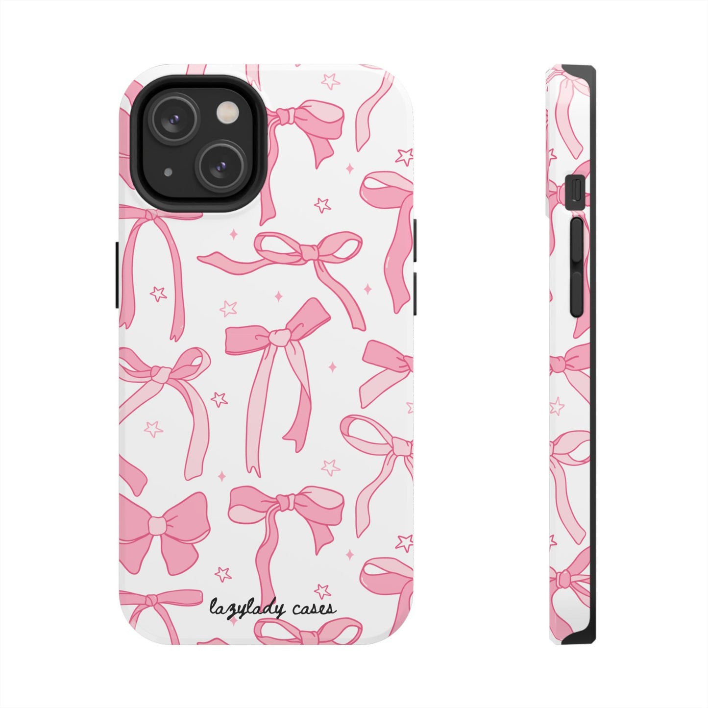 Cute Pink Bow Tough Phone Case - Stylish and Durable Protection