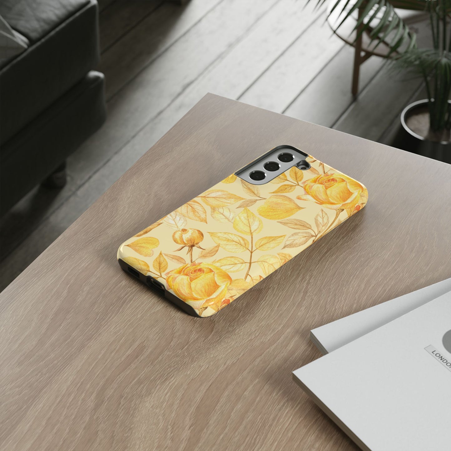 Yellow Dusk Tough Phone Case - Yellow Rose Design